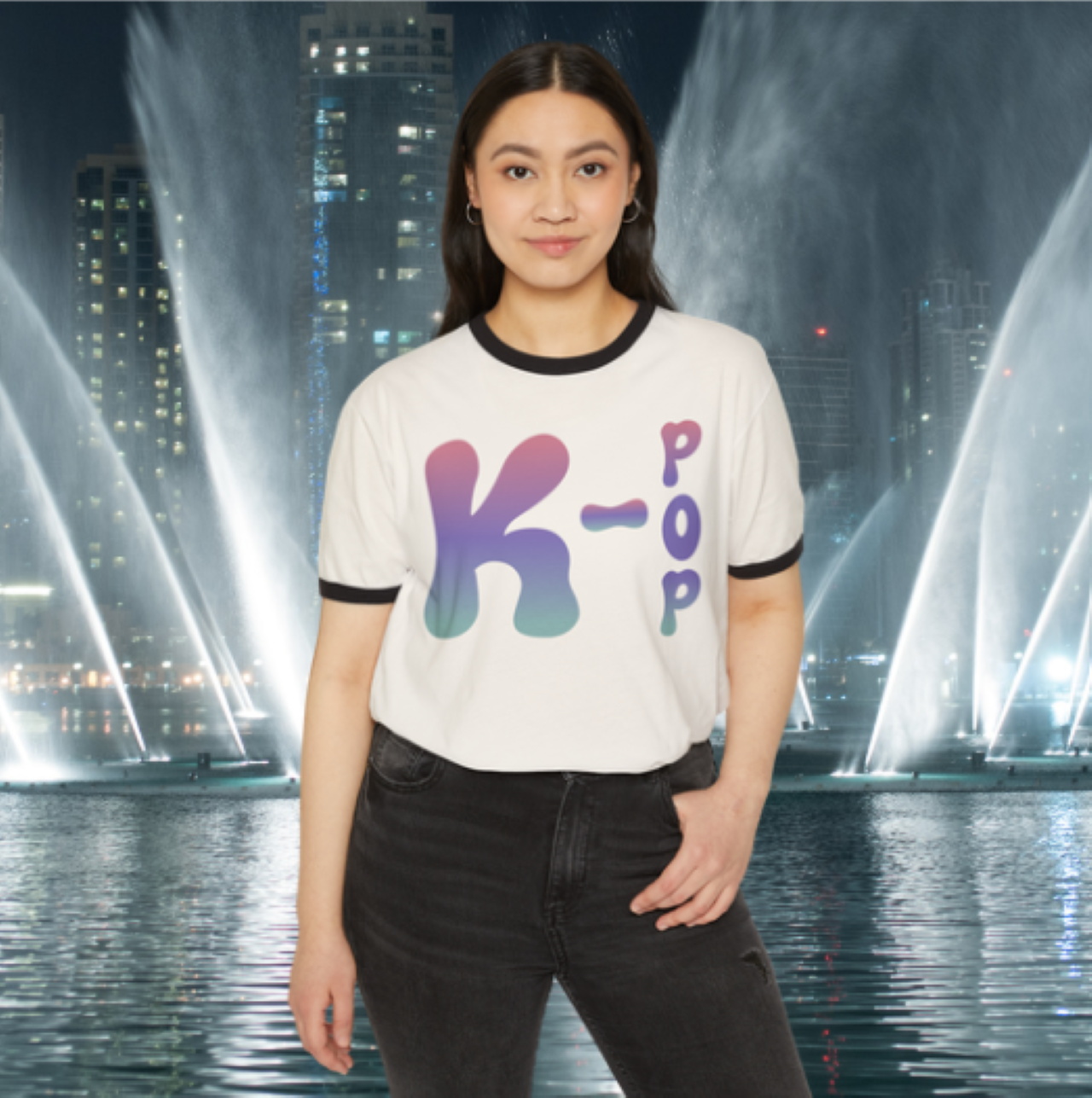 K-Pop Inspired Unisex Cotton Ringer T-Shirt - Trendy Graphic Tee, Music Lover Gift, Festival Wear, Birthday Present, Casual Style K-Pop Inspired Unisex Cotton Ringer T-Shirt - Trendy Graphic Tee, Music Lover Gift, Festival Wear, Birthday Present, Casual Style