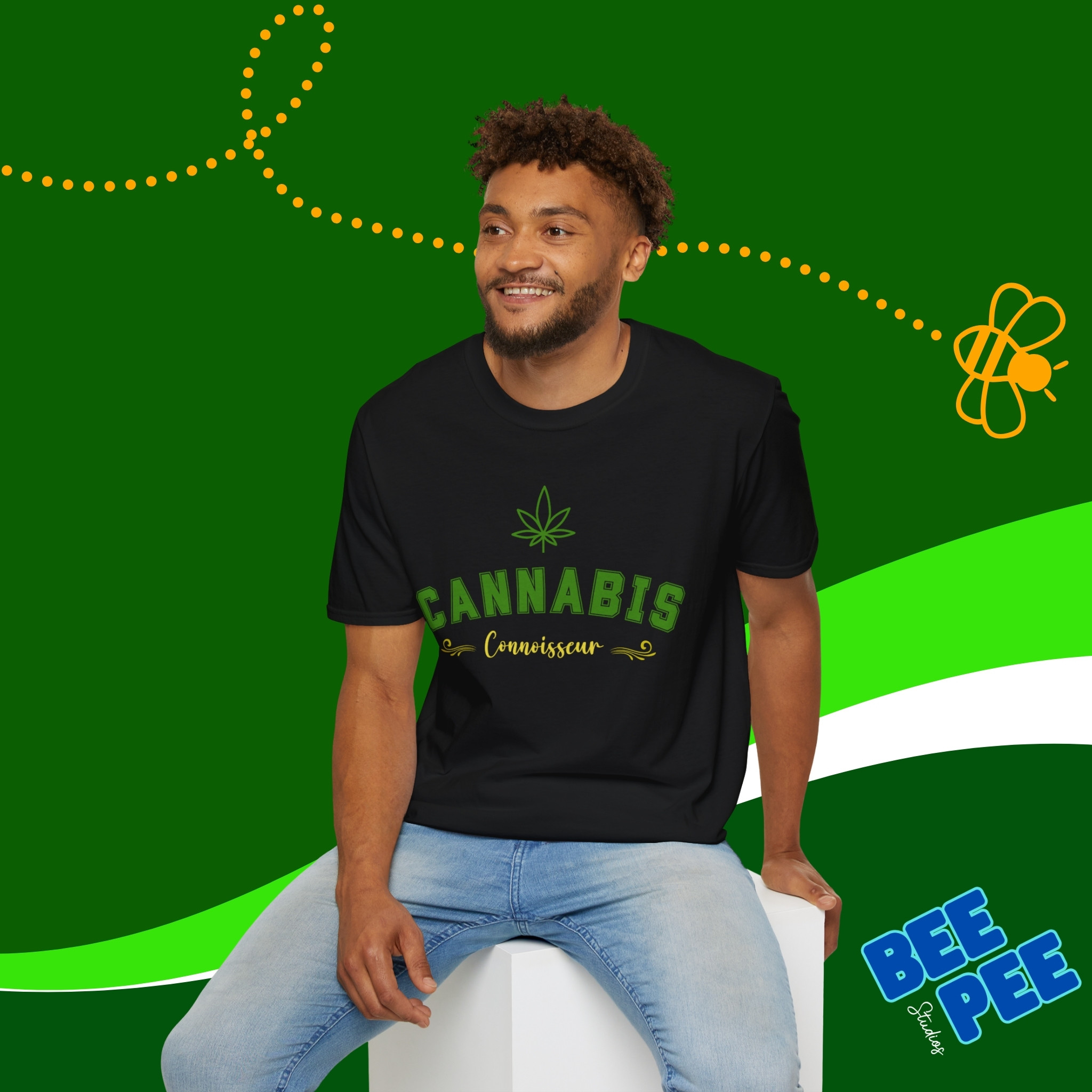 Unisex T-Shirt Cannabis Connoisseur Varsity Graphic Tee product thumbnail image