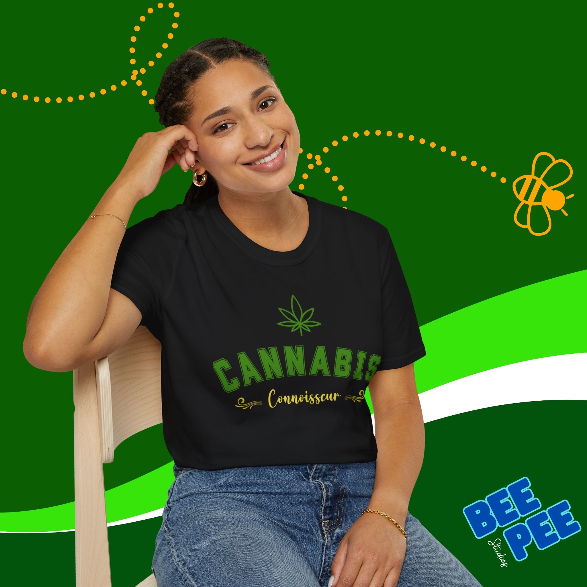 Unisex T-Shirt Cannabis Connoisseur Varsity Graphic Tee product thumbnail image