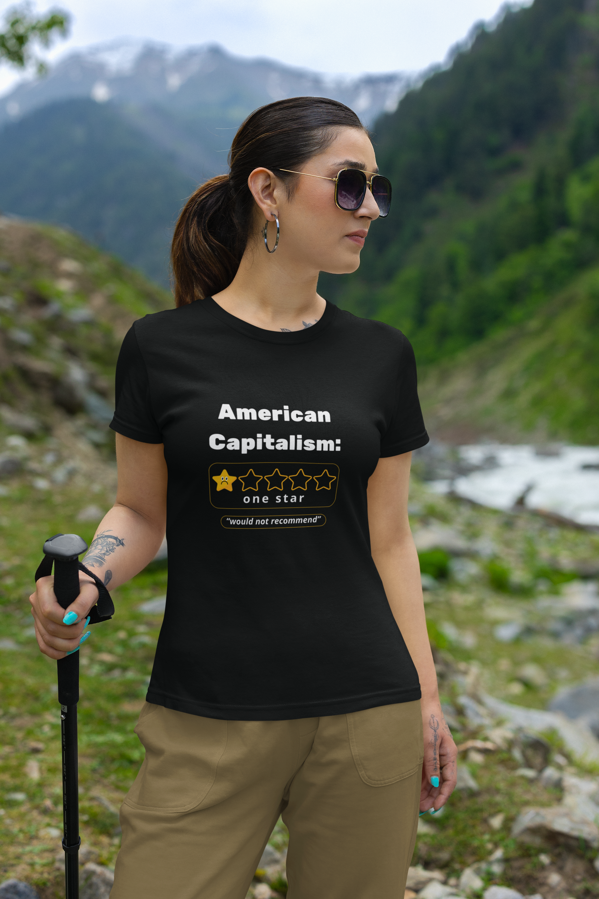 American Economy One Star Tee | Anti-Capitalist Shirt | Snarky Political Graphic Tee | Funny Protest Shirt | Unisex Critique Top product thumbnail image