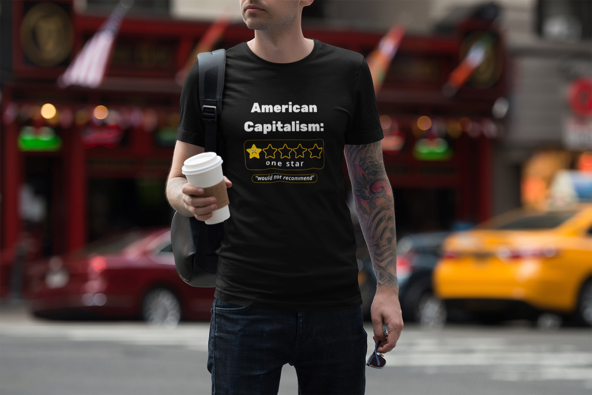 American Economy One Star Tee | Anti-Capitalist Shirt | Snarky Political Graphic Tee | Funny Protest Shirt | Unisex Critique Top product thumbnail image