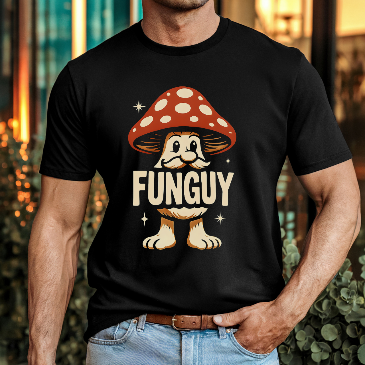 Funguy Mushroom T-Shirt | Unisex Tee for Nature Lovers, Fun Gift, Casual Wear, Eco-Friendly Fashion, Festival Outfit