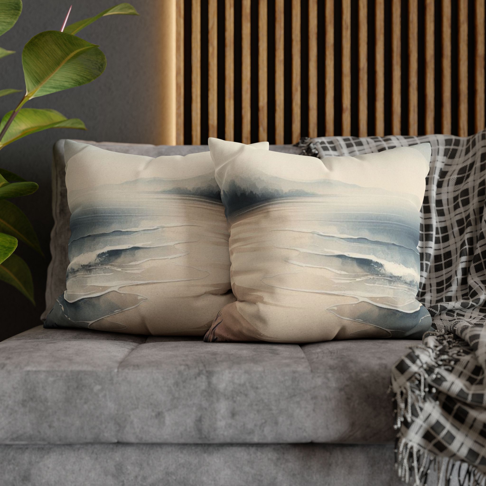 Coastal Calm Spun Polyester Square Pillow, 4 sizes product thumbnail image Coastal Calm Spun Polyester Square Pillow, 4 sizes product thumbnail image
