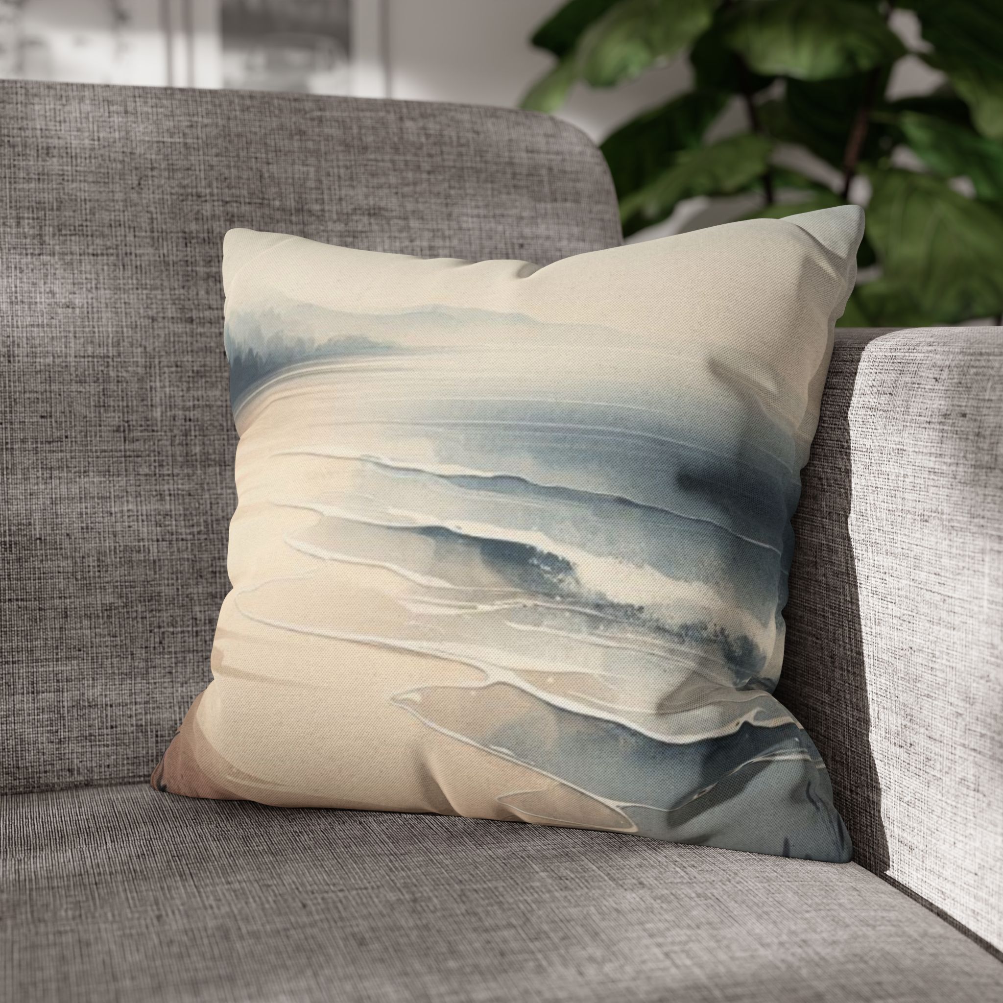 Coastal Calm Spun Polyester Square Pillow, 4 sizes product thumbnail image Coastal Calm Spun Polyester Square Pillow, 4 sizes product thumbnail image