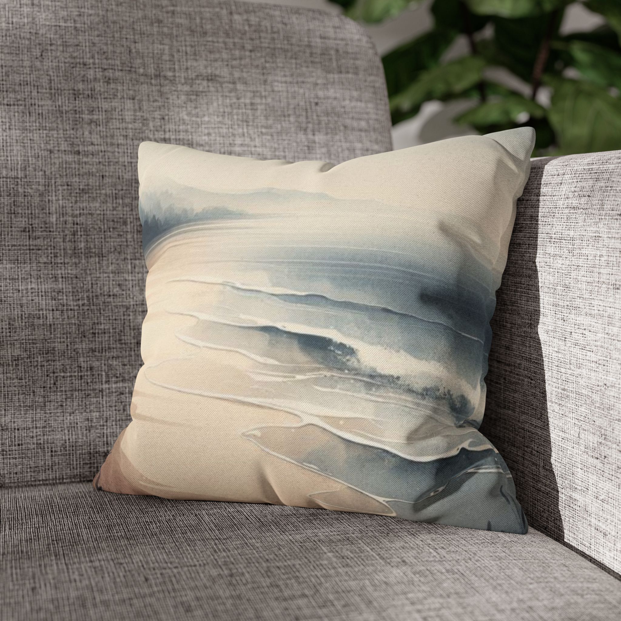 Coastal Calm Spun Polyester Square Pillow, 4 sizes product thumbnail image Coastal Calm Spun Polyester Square Pillow, 4 sizes product thumbnail image