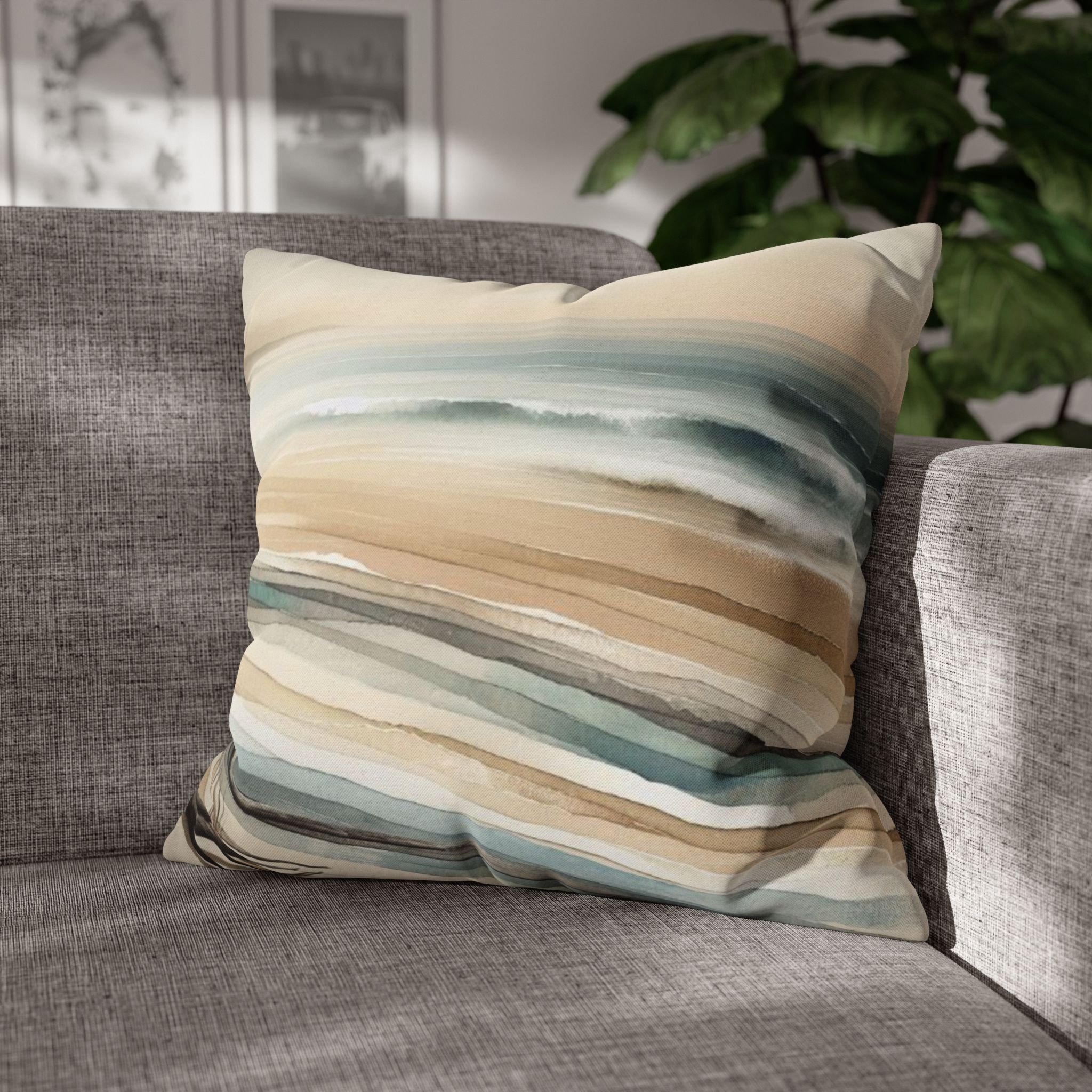 Coastal Calm Spun Polyester Square Pillow, 4 sizes product thumbnail image Coastal Calm Spun Polyester Square Pillow, 4 sizes product thumbnail image