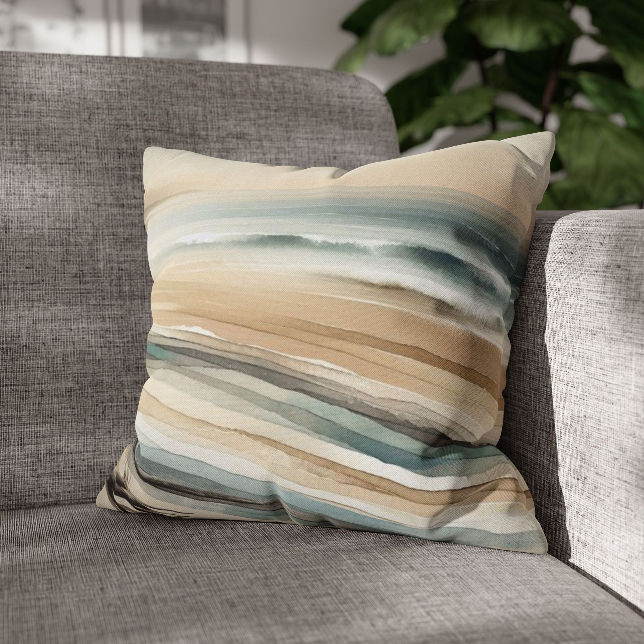 Coastal Calm Spun Polyester Square Pillow, 4 sizes product thumbnail image