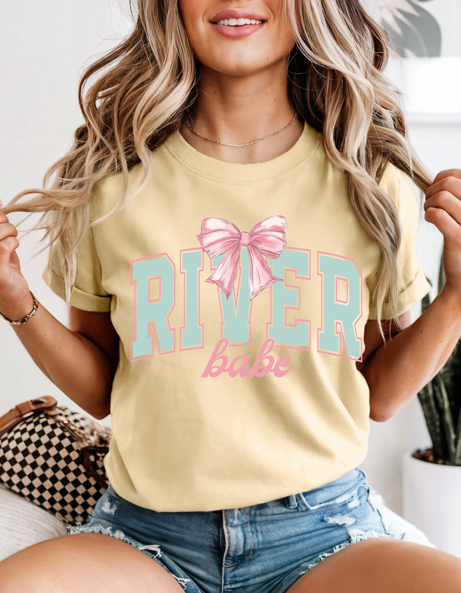 River Babe Graphic Tee | Unisex Casual T-shirt, Cute Gift for Her, Summer Style, Birthday, Trendy Outfit product thumbnail image