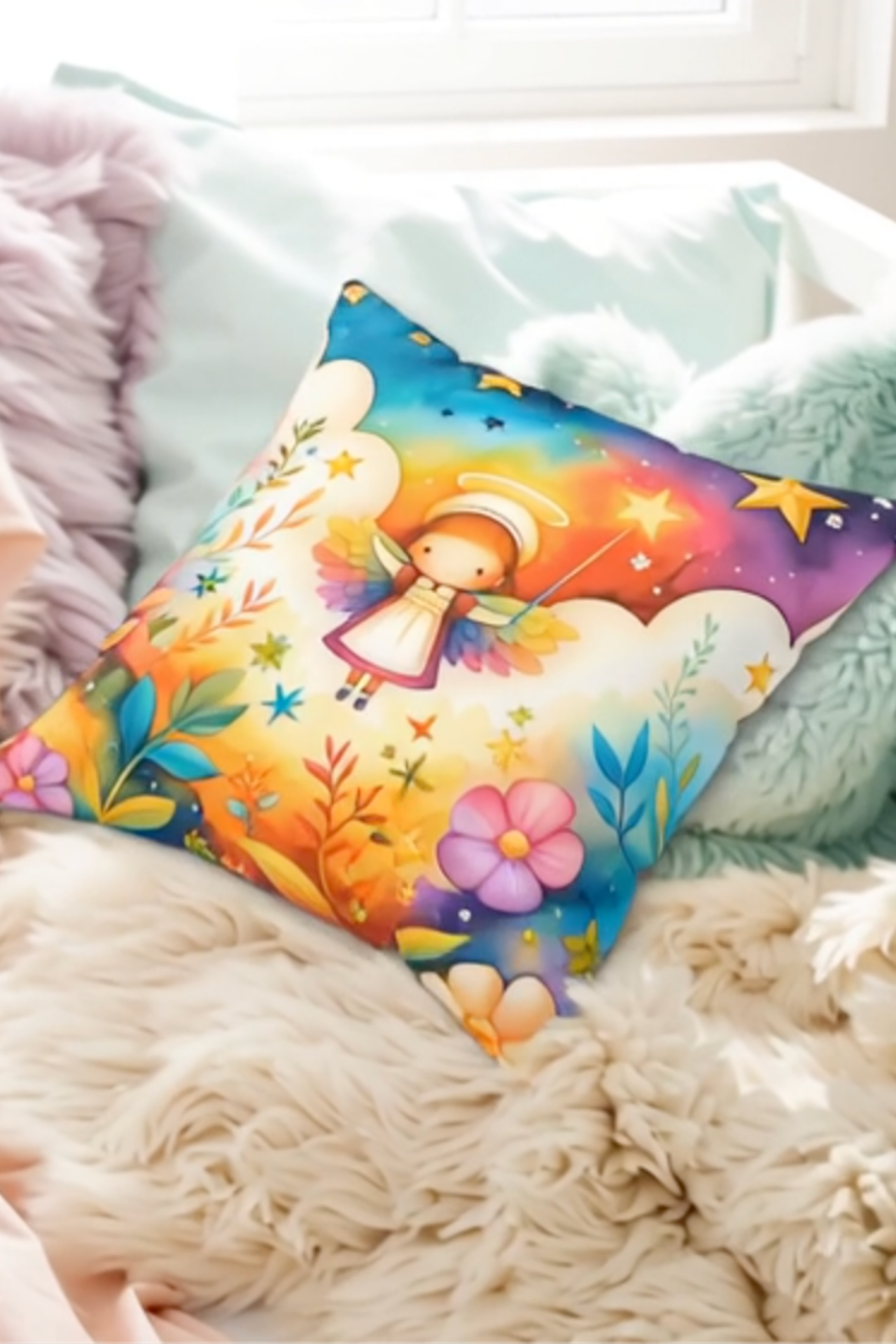 Celeste’s Cloud Kiss – Whimsical Angel Pillow for Kids &amp; Nurseries product thumbnail image