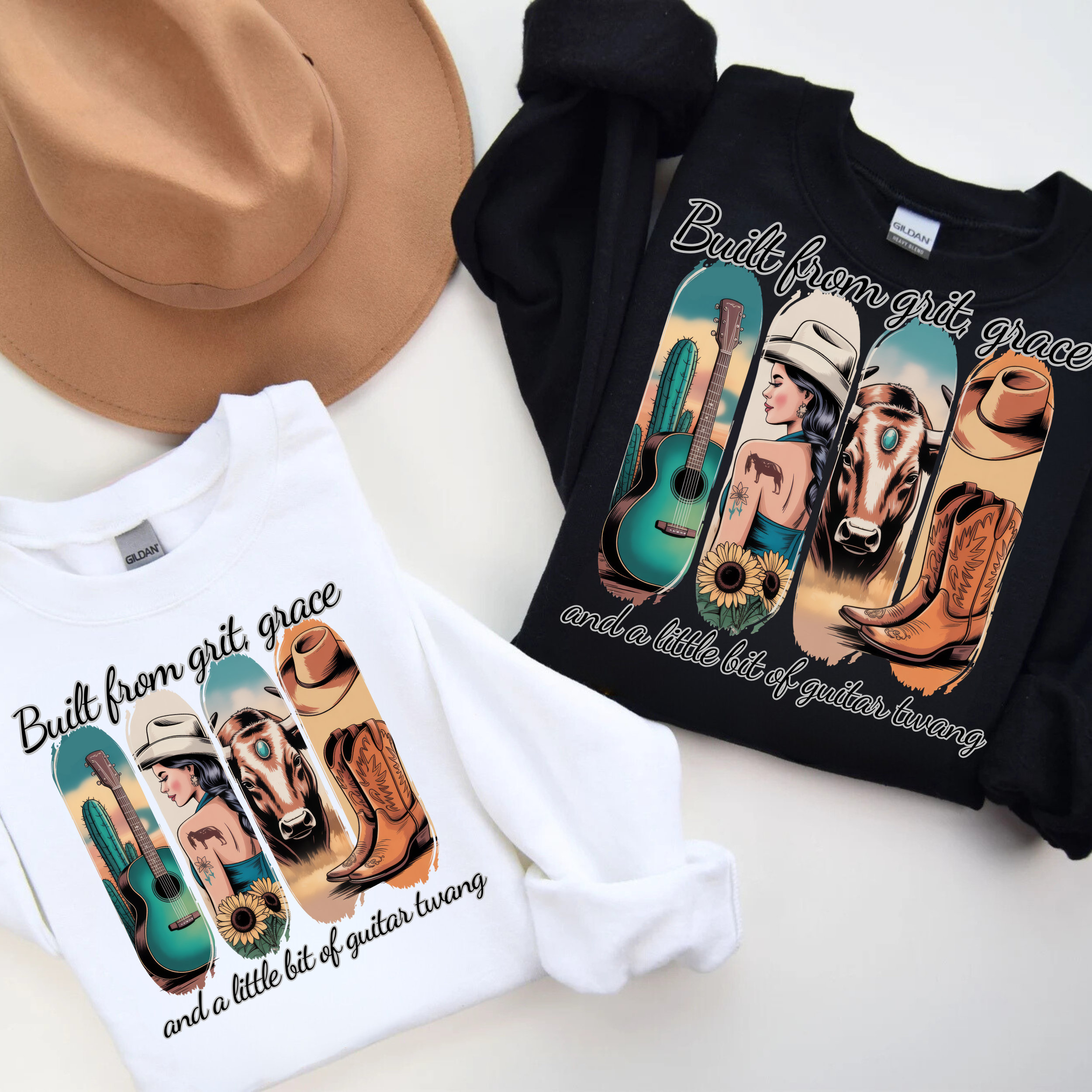 Western Vibe Graphic Tee, Built from Grit Grace Shirt, Cowboy T-Shirt, Country Music Lover Shirt, Gift for Him/Her