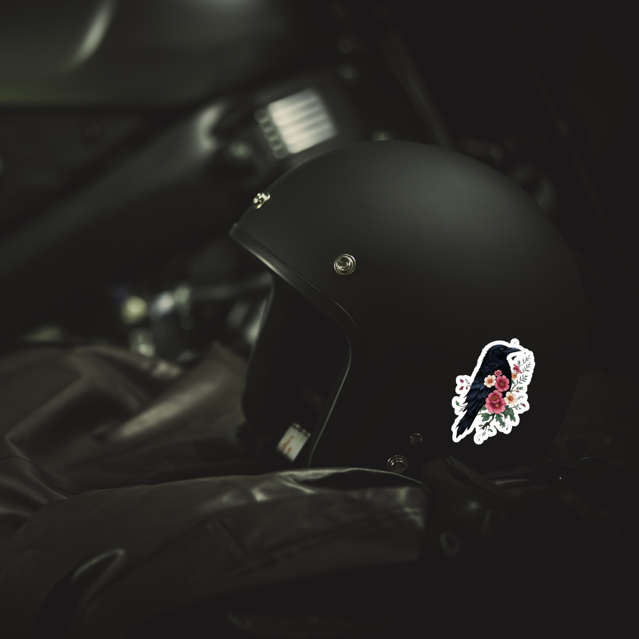 Victorian Gothic Raven Kiss-Cut Sticker product thumbnail image