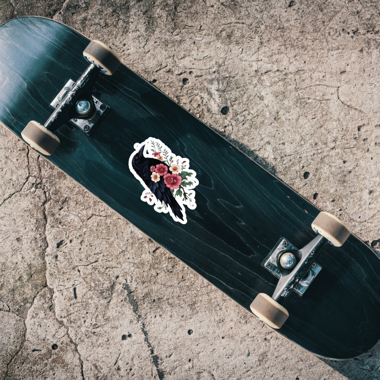 Victorian Gothic Raven Kiss-Cut Sticker product thumbnail image