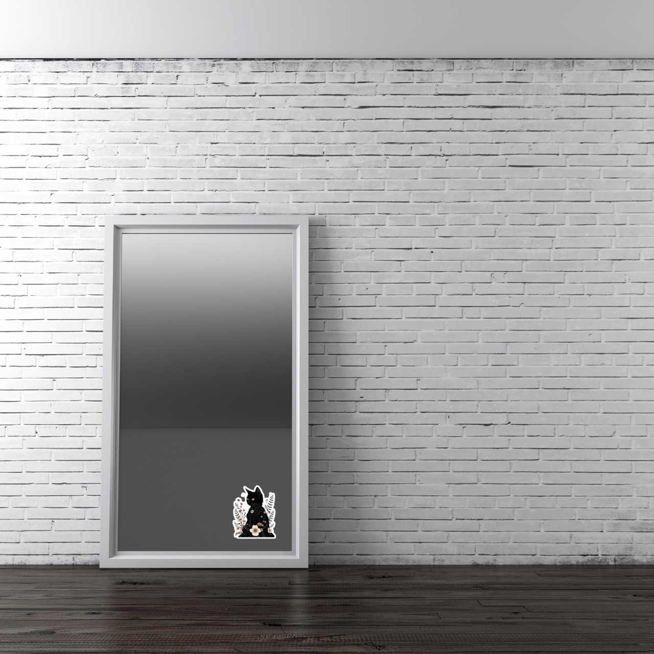 Victorian Gothic Black Cat Kiss-Cut Stickers product thumbnail image