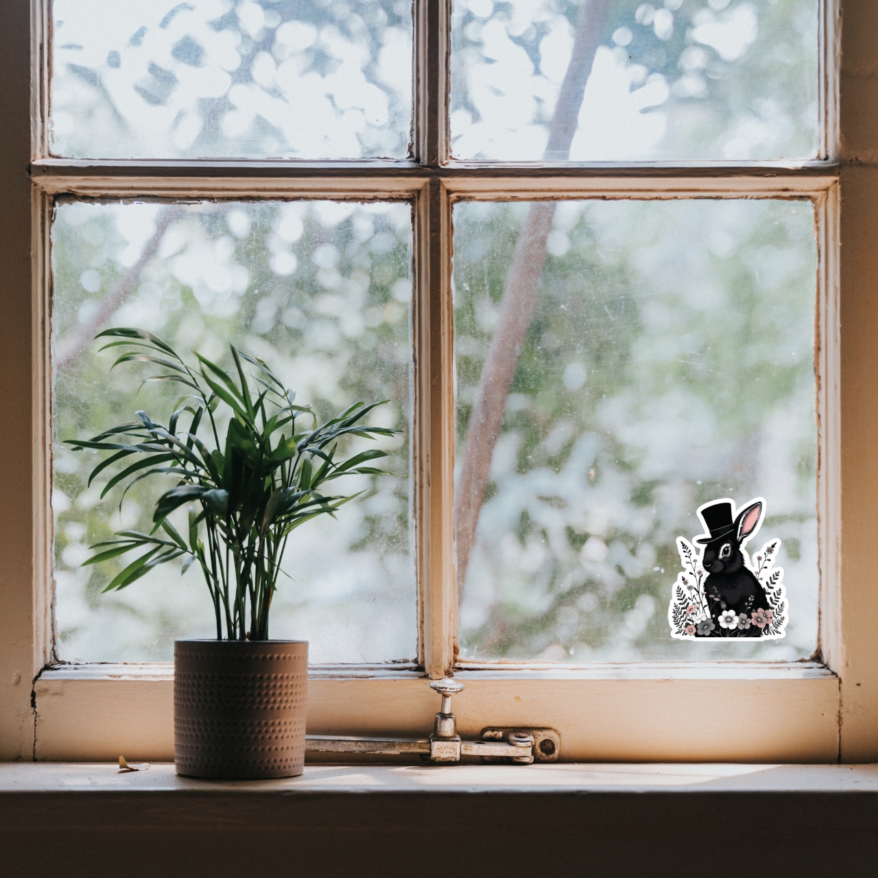 Vintage Top Hat Rabbit Kiss-Cut Stickers product thumbnail image