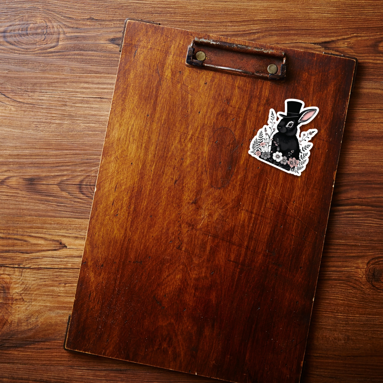 Vintage Top Hat Rabbit Kiss-Cut Stickers product thumbnail image