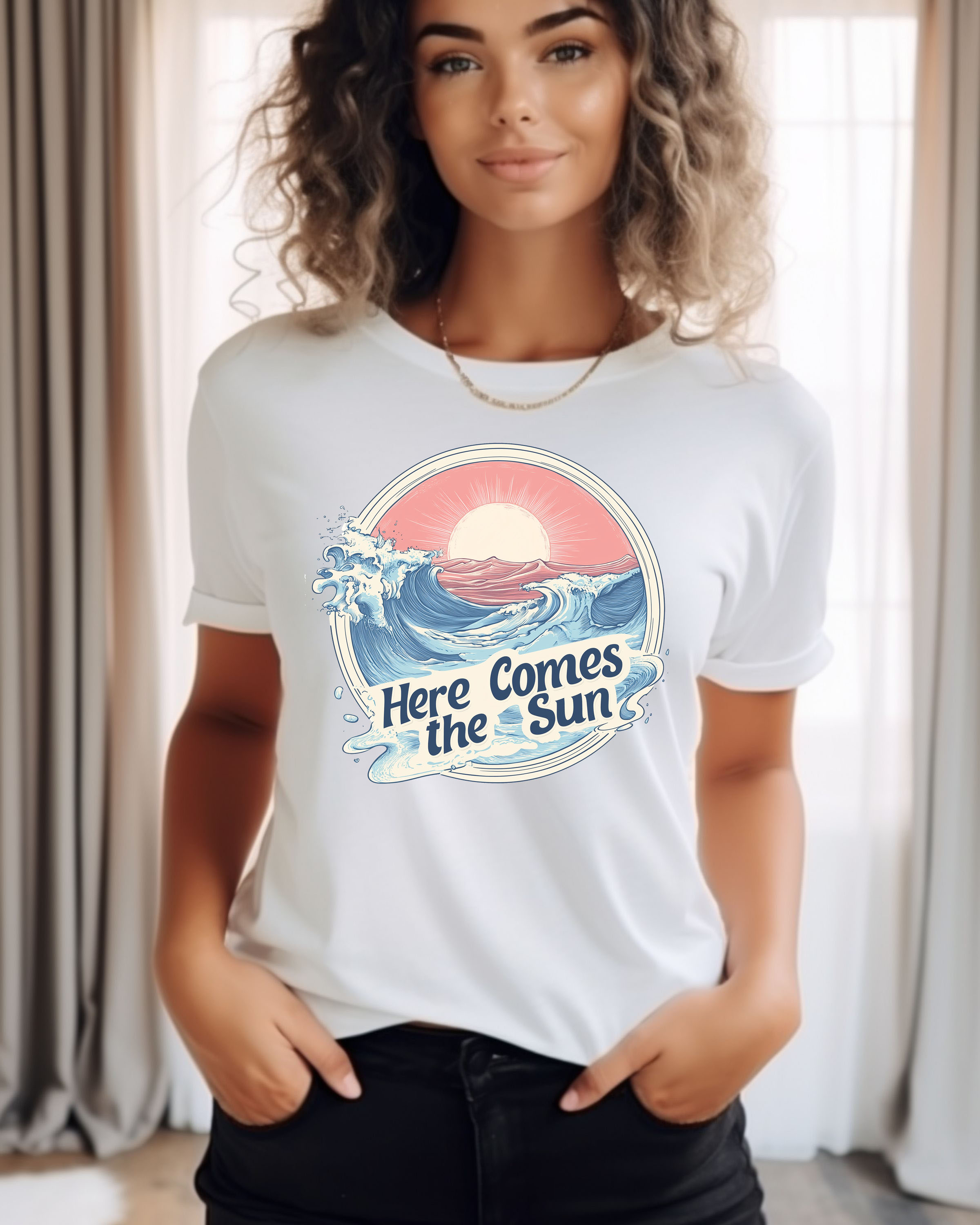 Here Comes the Sun Unisex T-Shirt, Beach Vibes Shirt, Summer Tee, Gift for Him and Her, Casual Style Top Here Comes the Sun Unisex T-Shirt, Beach Vibes Shirt, Summer Tee, Gift for Him and Her, Casual Style Top