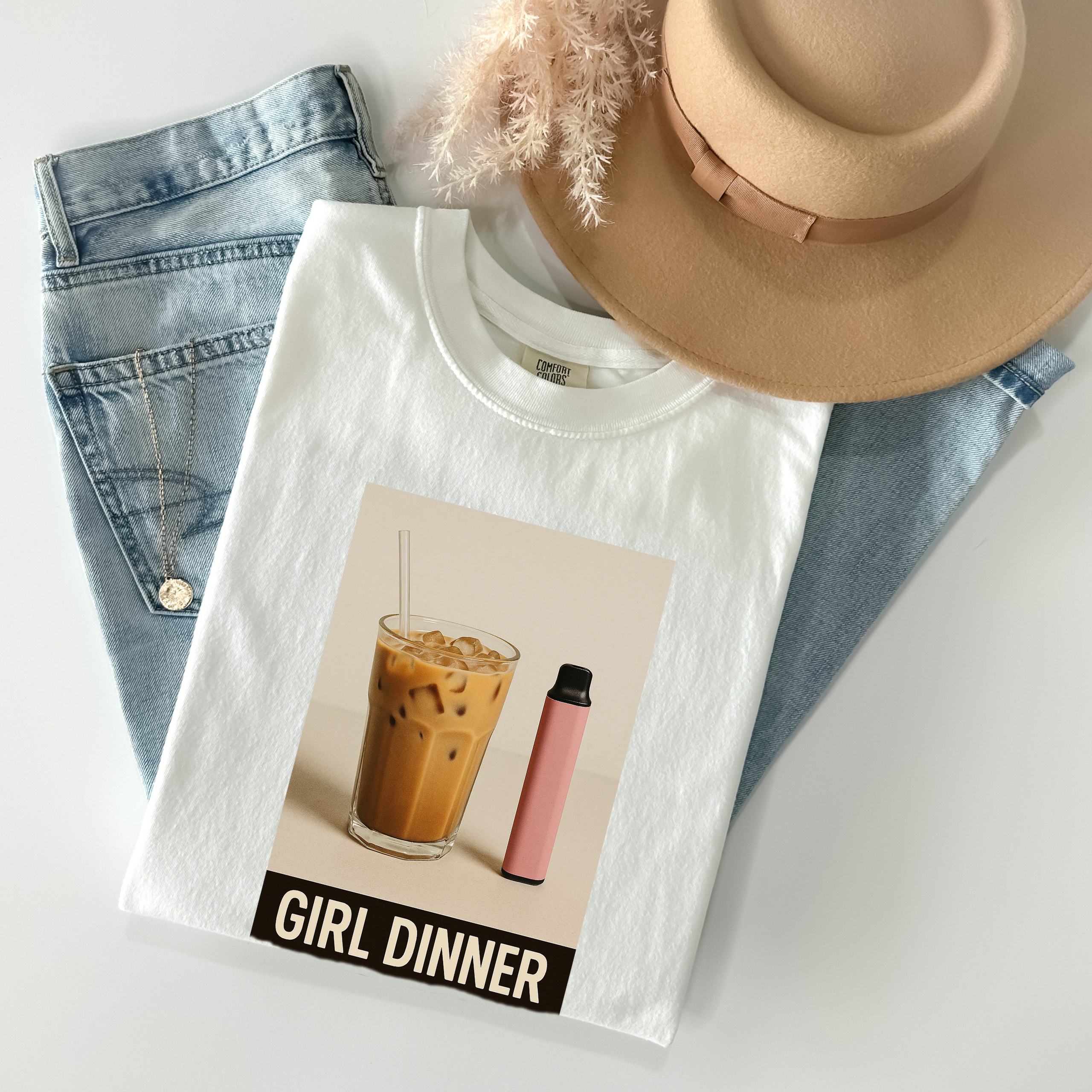 Girl Dinner Meme T-Shirt Iced Coffee Vape Aesthetic Unisex Gildan 6400 Softstyle DTG Printable Tee Funny Meme Shirt Trendy Gift for Her product thumbnail image Girl Dinner Meme T-Shirt Iced Coffee Vape Aesthetic Unisex Gildan 6400 Softstyle DTG Printable Tee Funny Meme Shirt Trendy Gift for Her product thumbnail image