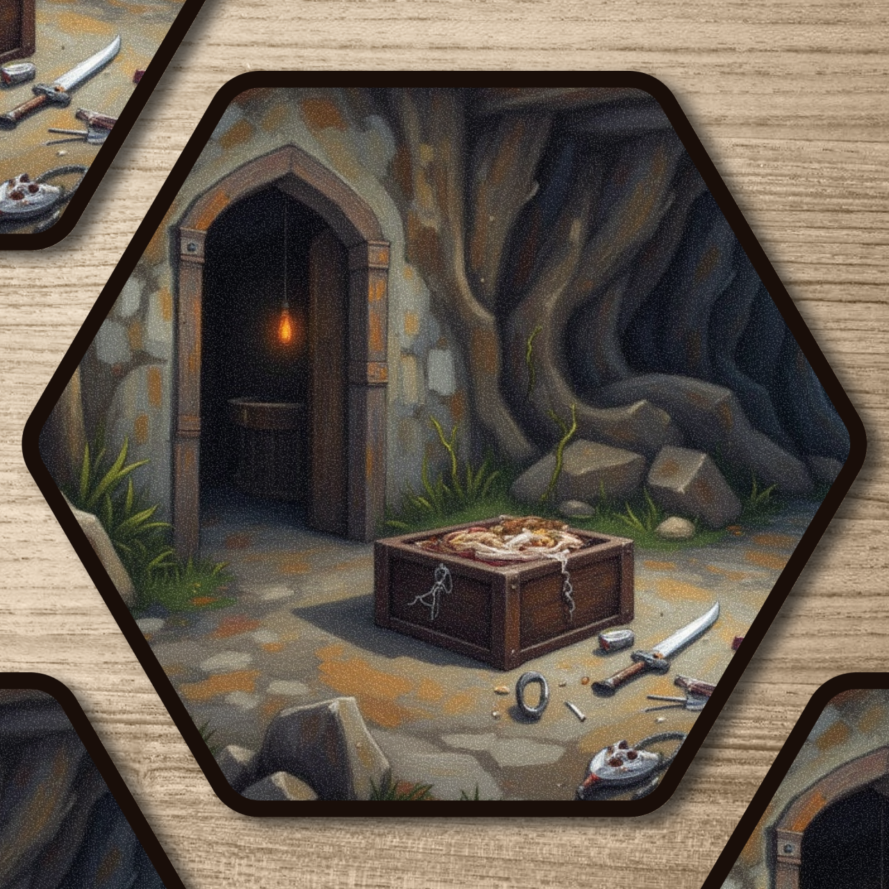 The Thief Lair | Hexagonal Scene Kiss-Cut Stickers