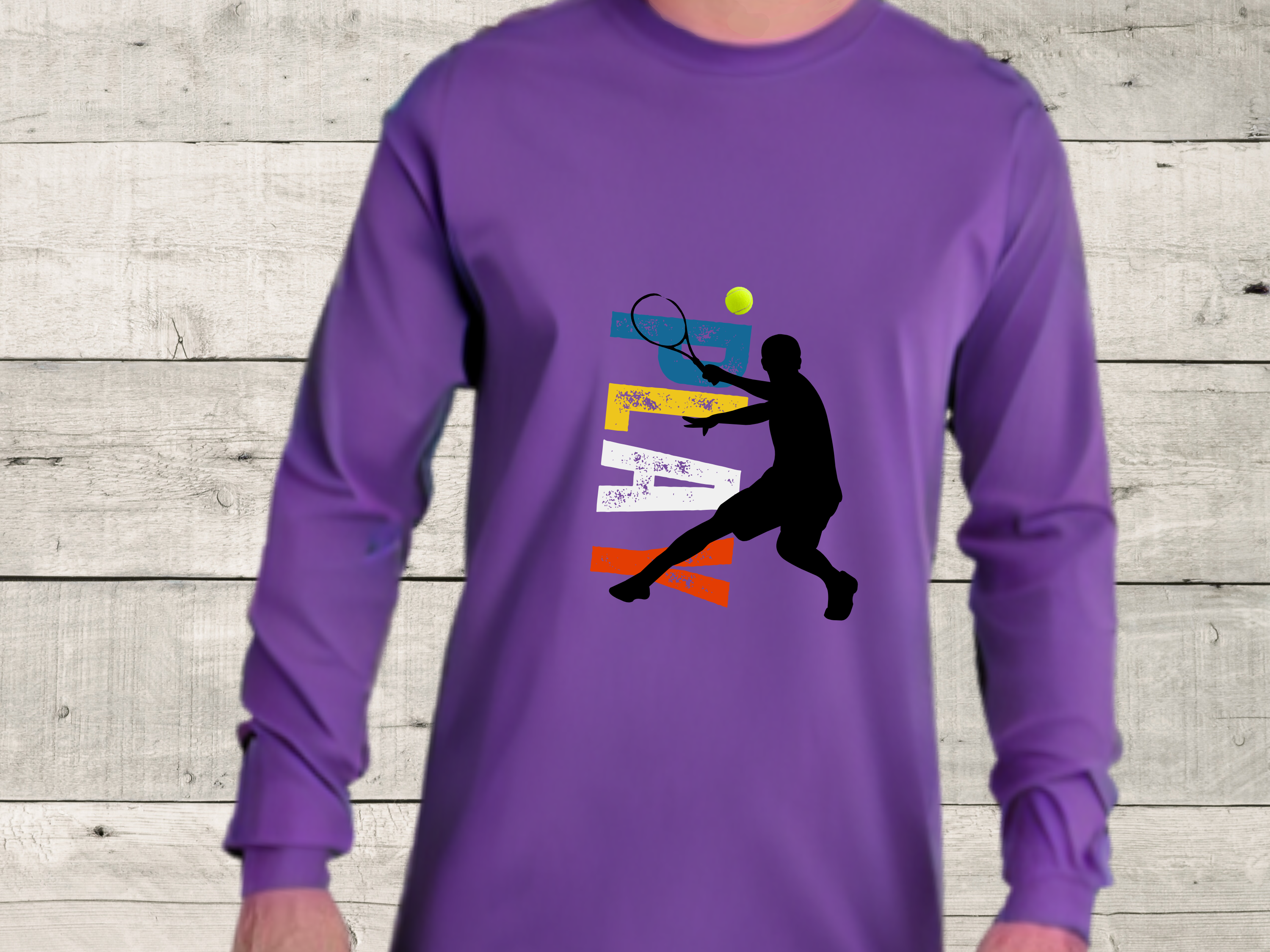 Tennis T-Shirt, Original graphic, Cool and Comfy, Tennis related, Long sleeve T-shirt, Several beautiful colors product thumbnail image Tennis T-Shirt, Original graphic, Cool and Comfy, Tennis related, Long sleeve T-shirt, Several beautiful colors product thumbnail image