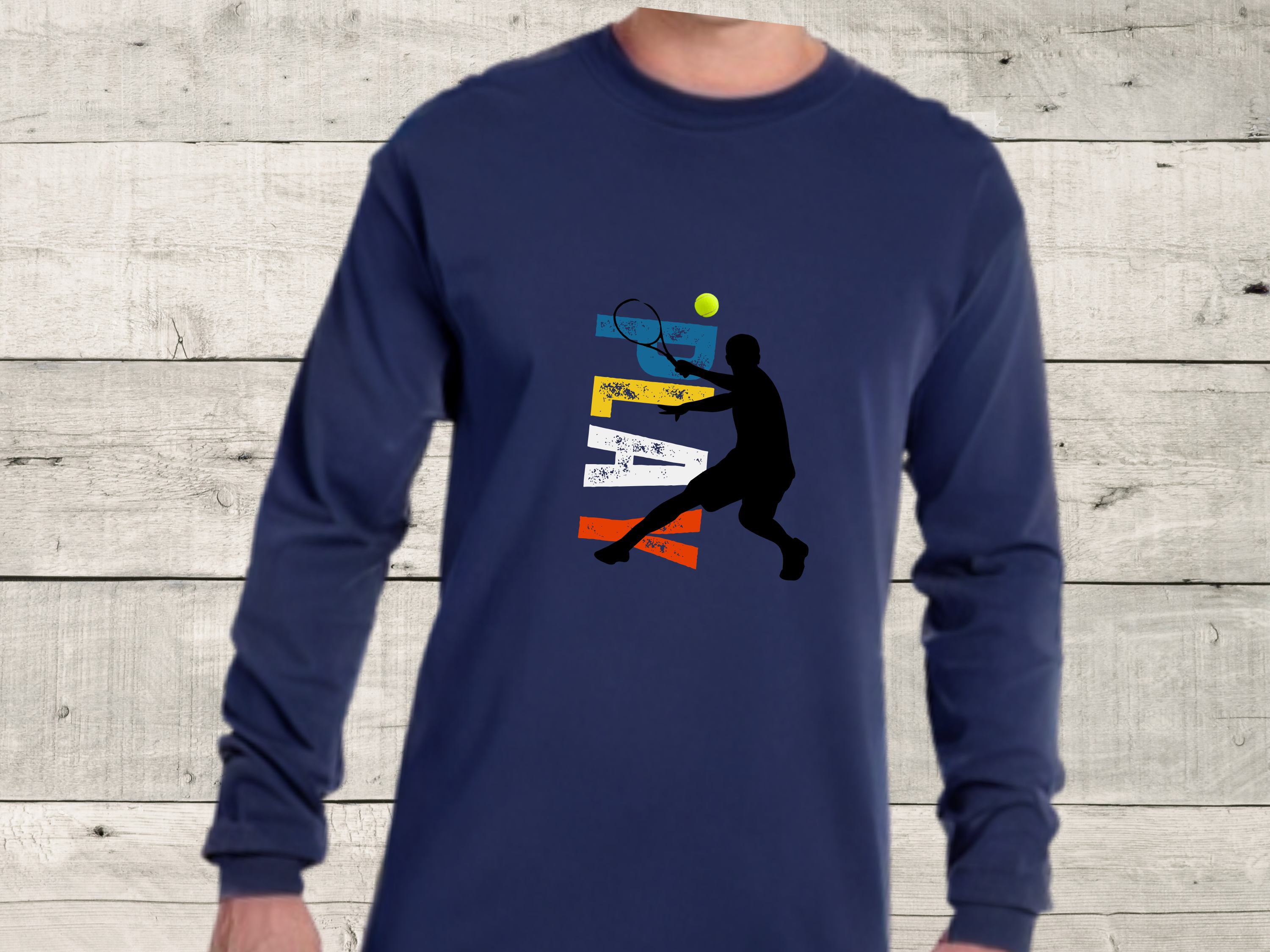 Tennis T-Shirt, Original graphic, Cool and Comfy, Tennis related, Long sleeve T-shirt, Several beautiful colors product thumbnail image Tennis T-Shirt, Original graphic, Cool and Comfy, Tennis related, Long sleeve T-shirt, Several beautiful colors product thumbnail image