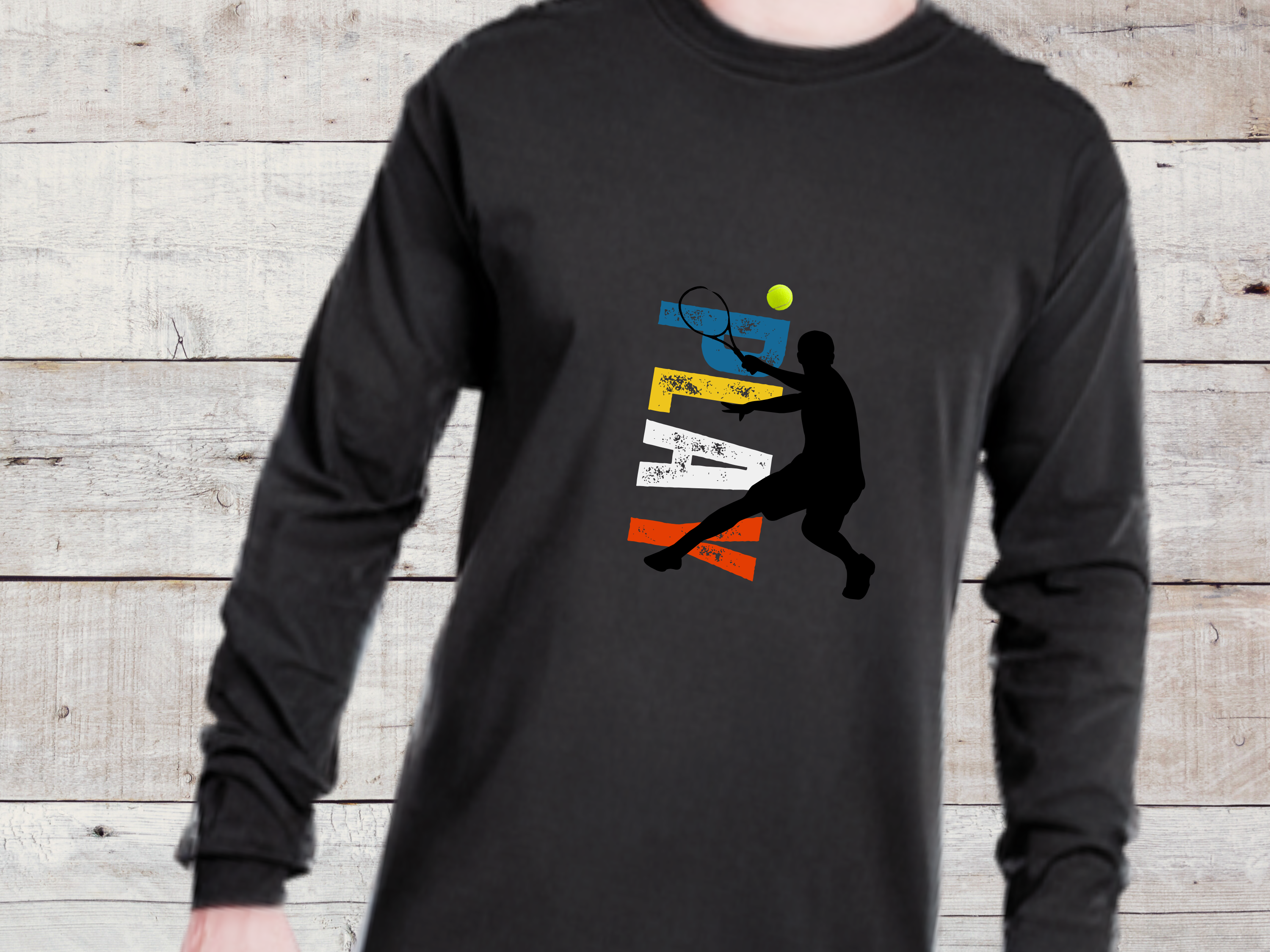 Tennis T-Shirt, Original graphic, Cool and Comfy, Tennis related, Long sleeve T-shirt, Several beautiful colors product thumbnail image Tennis T-Shirt, Original graphic, Cool and Comfy, Tennis related, Long sleeve T-shirt, Several beautiful colors product thumbnail image