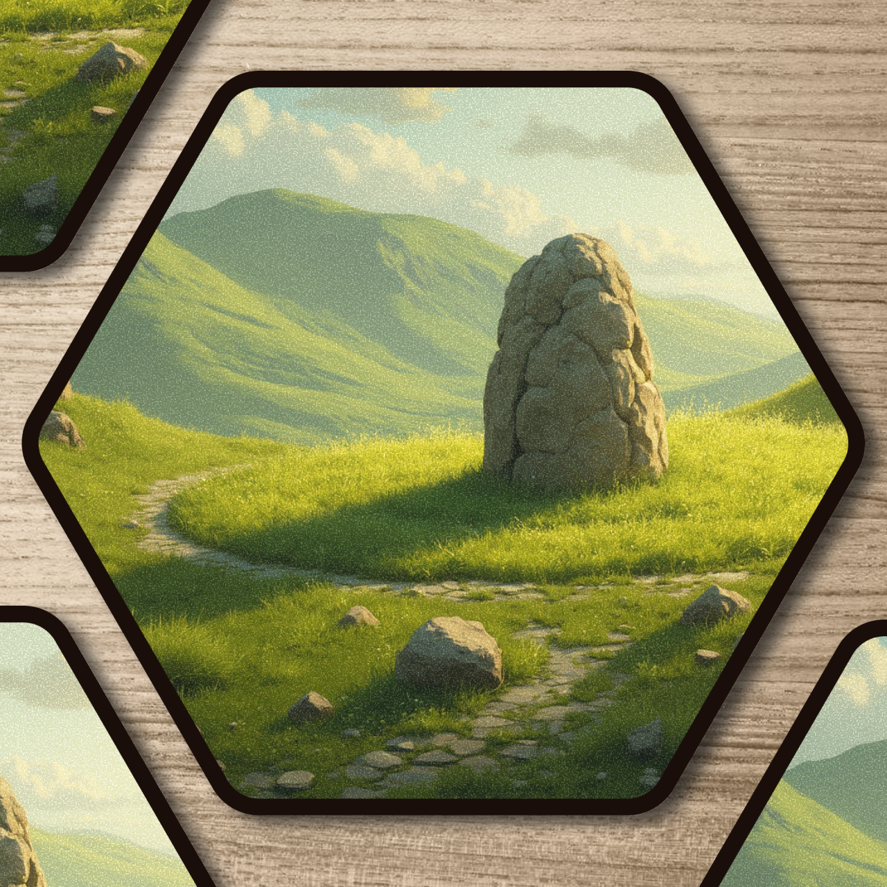 The druidic circle | Hexagonal Scene Kiss-Cut Stickers The druidic circle | Hexagonal Scene Kiss-Cut Stickers