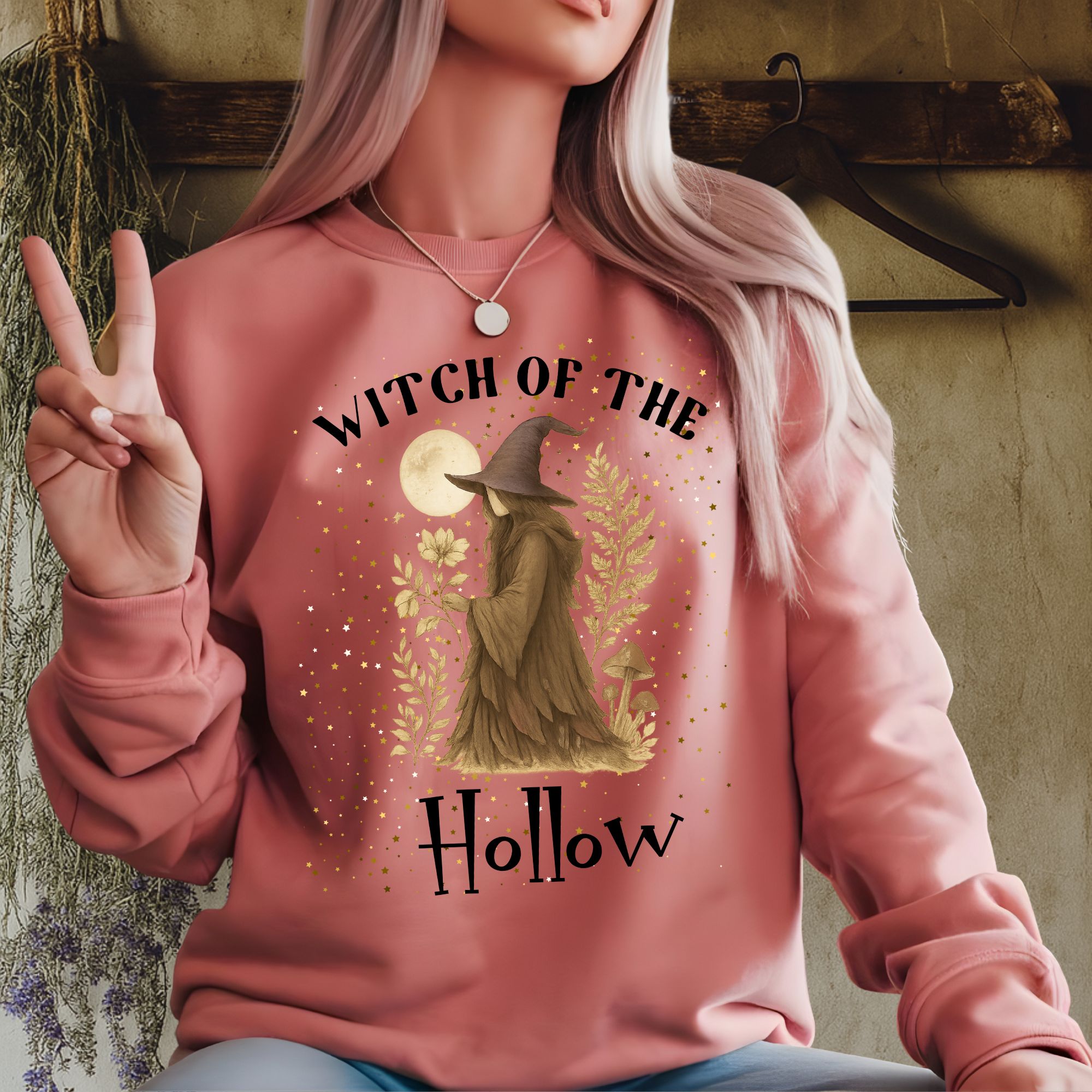 Witch of the Hollow Sweatshirt - Unisex Garment-Dyed product thumbnail image