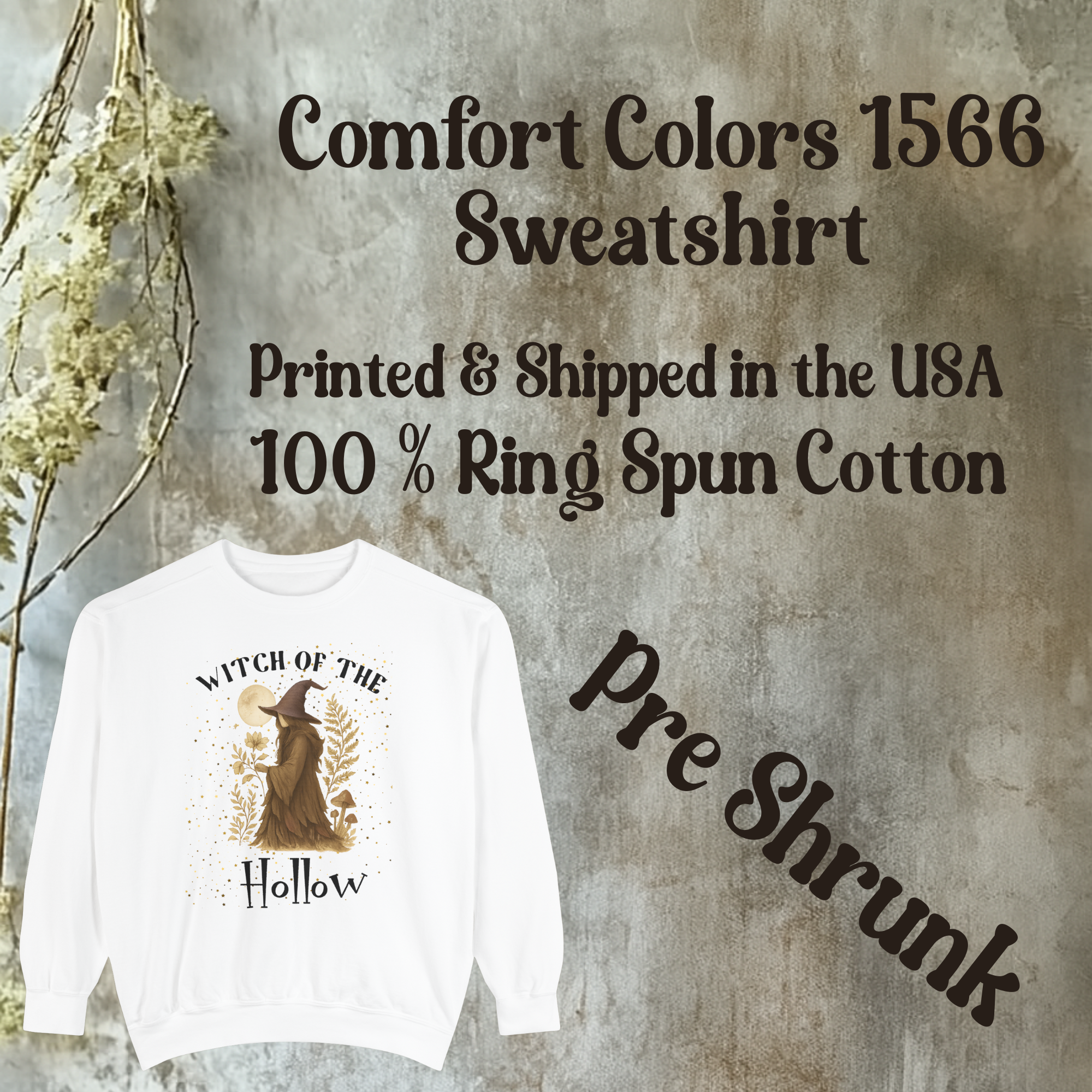 Witch of the Hollow Sweatshirt - Unisex Garment-Dyed product thumbnail image