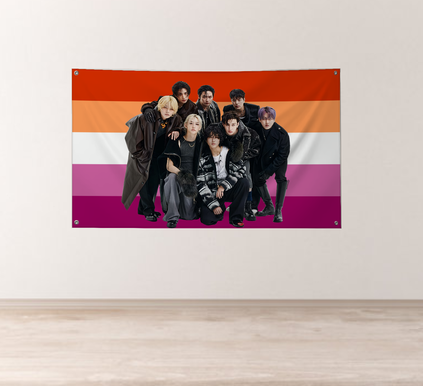 Stray Kids Lesbian Pride Flag