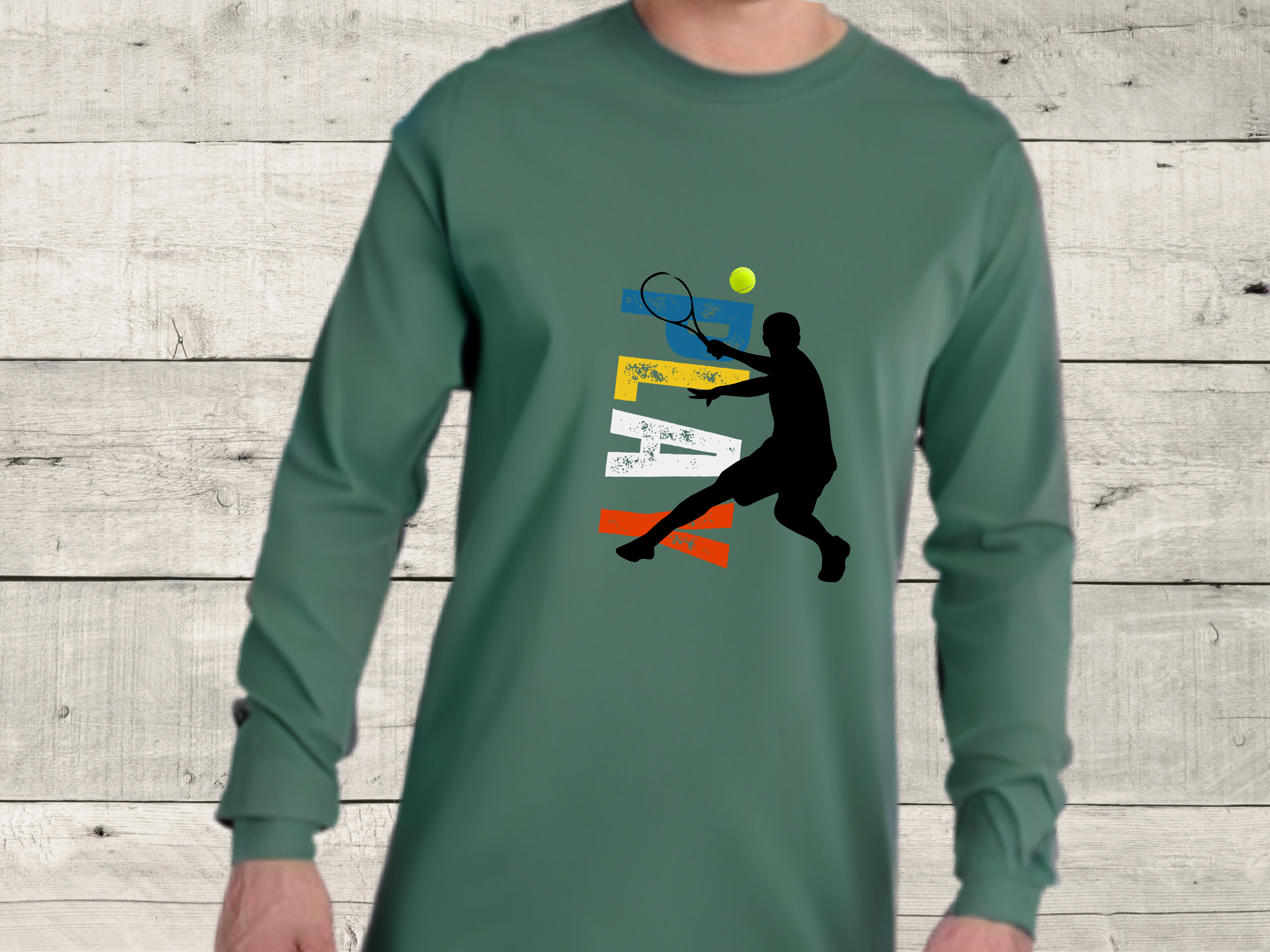 Tennis T-Shirt, Original graphic, Cool and Comfy, Tennis related, Long sleeve T-shirt, Several beautiful colors product thumbnail image Tennis T-Shirt, Original graphic, Cool and Comfy, Tennis related, Long sleeve T-shirt, Several beautiful colors product thumbnail image
