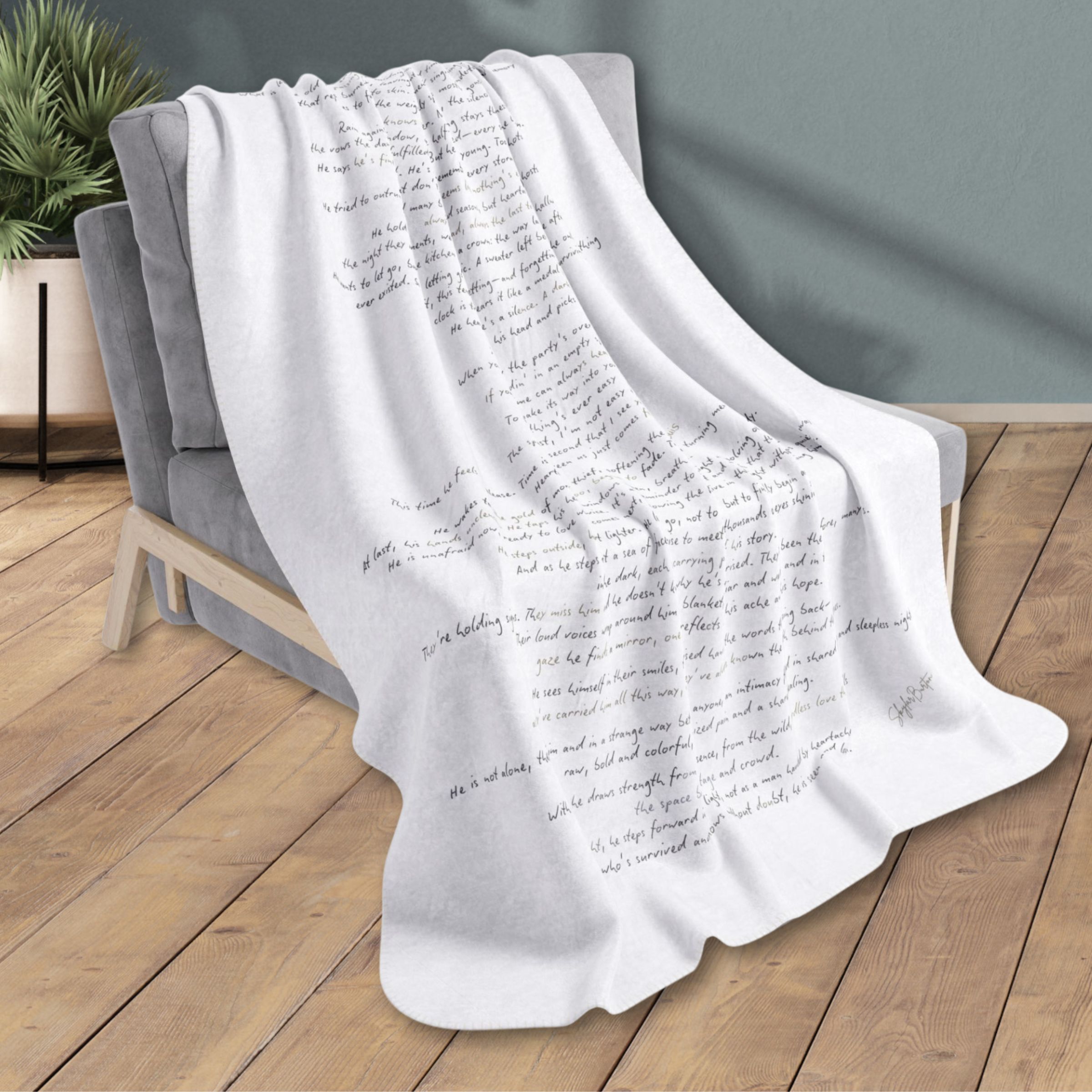 Holding on to Heartache Poetry Fleece Sherpa Blanket - Soft Throw for Soulful Moments, Gift for Friendship, Birthday, Home Decor, Relaxation
