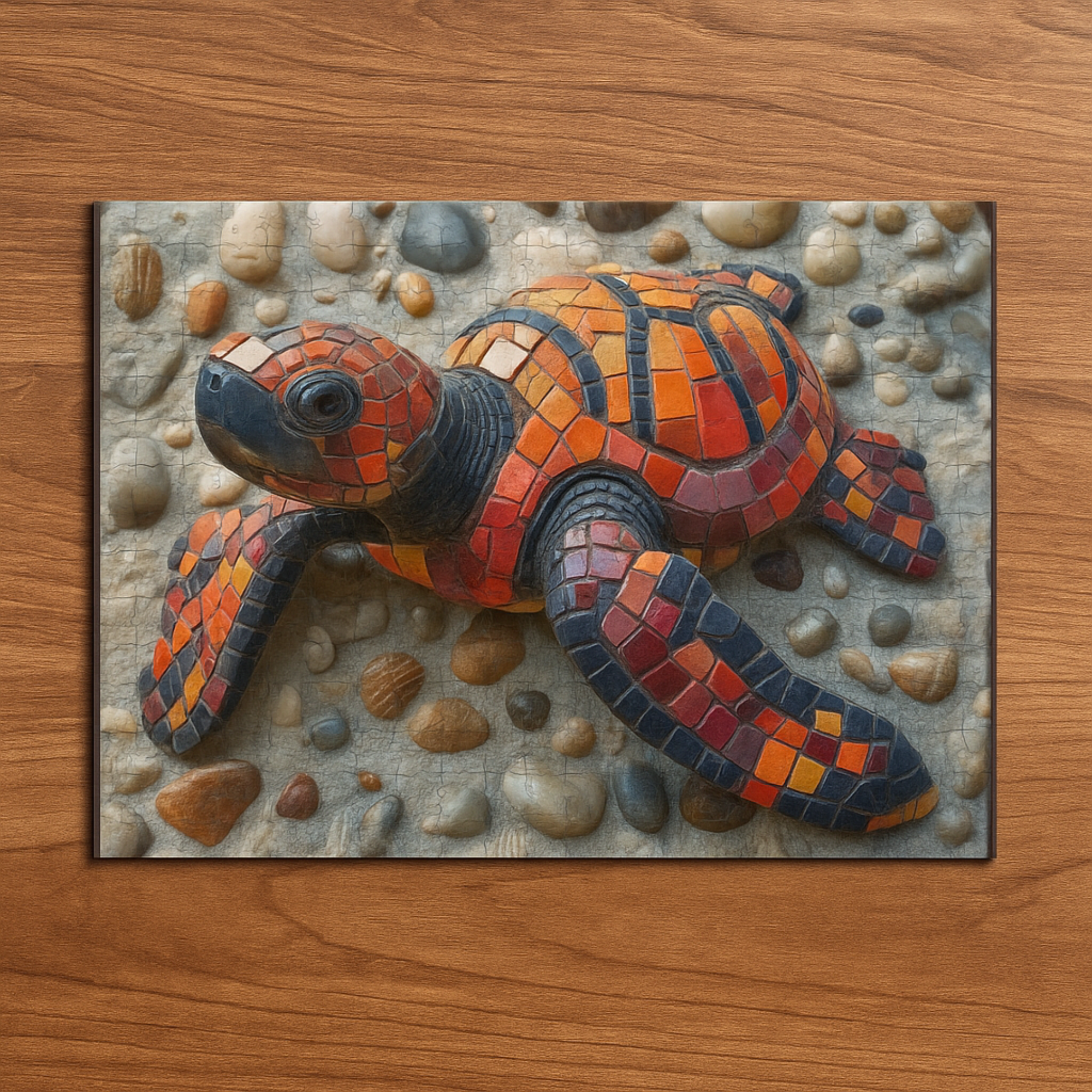 Mosaic Tortoise Jigsaw Puzzle 120 252 500 Pieces | Sea Turtle Puzzle for Adults and Kids | Unique Nature Gift in Tin Box product thumbnail image