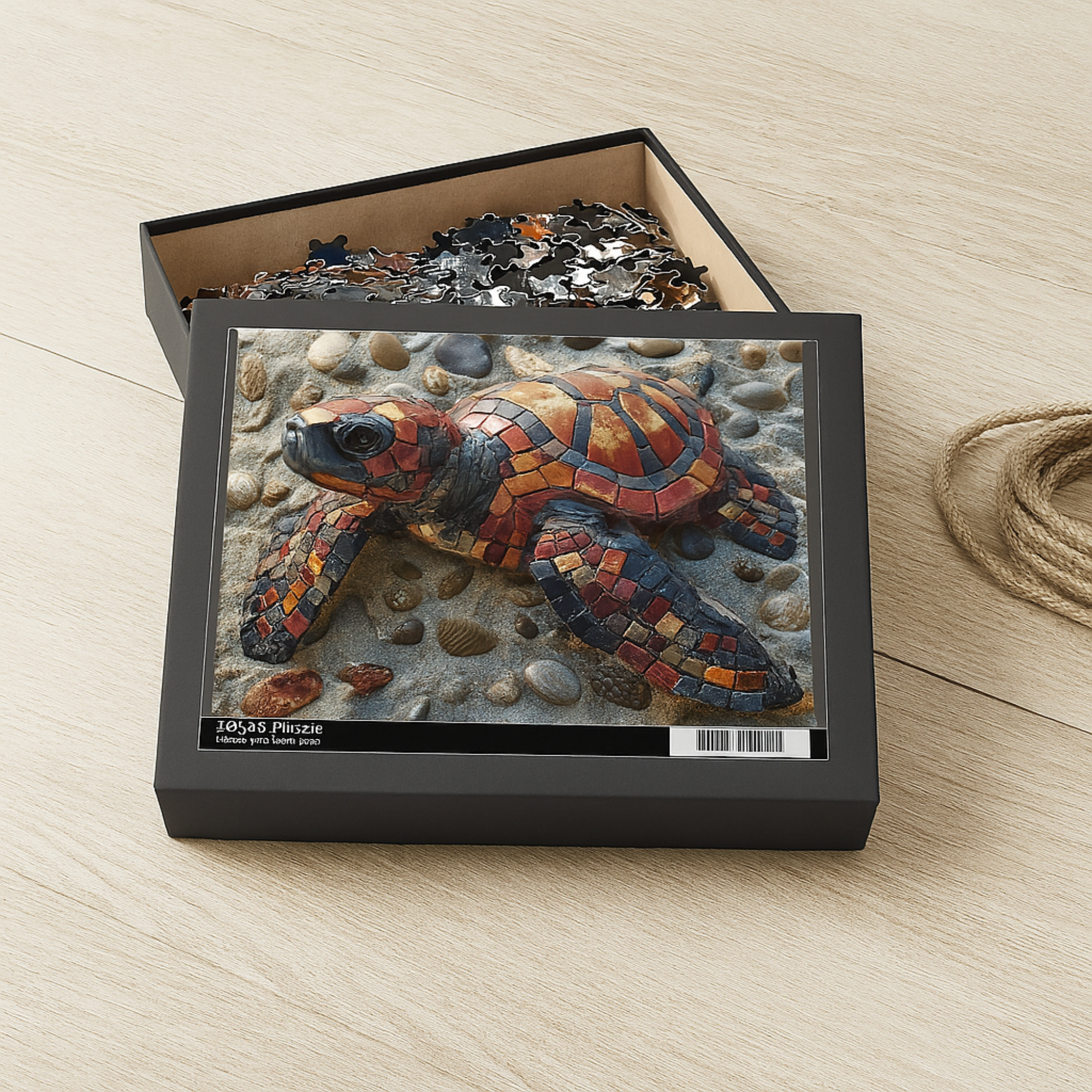 Mosaic Tortoise Jigsaw Puzzle 120 252 500 Pieces | Sea Turtle Puzzle for Adults and Kids | Unique Nature Gift in Tin Box product thumbnail image