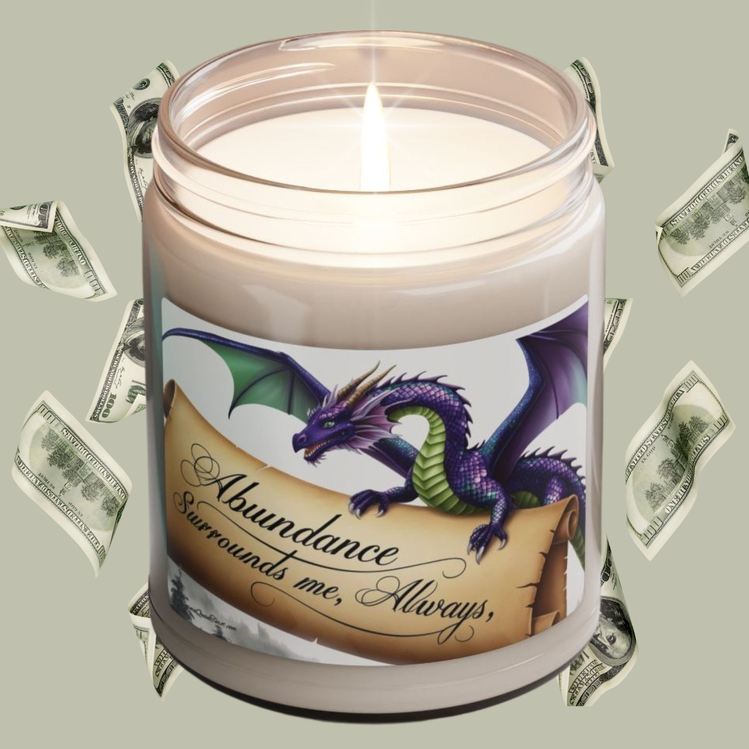 Abundance Scented Soy Candle | 9oz | Manifestation Ritual for Prosperity, Magic & Self-Care “Abundance surrounds me, always.” product thumbnail image Abundance Scented Soy Candle | 9oz | Manifestation Ritual for Prosperity, Magic & Self-Care “Abundance surrounds me, always.” product thumbnail image