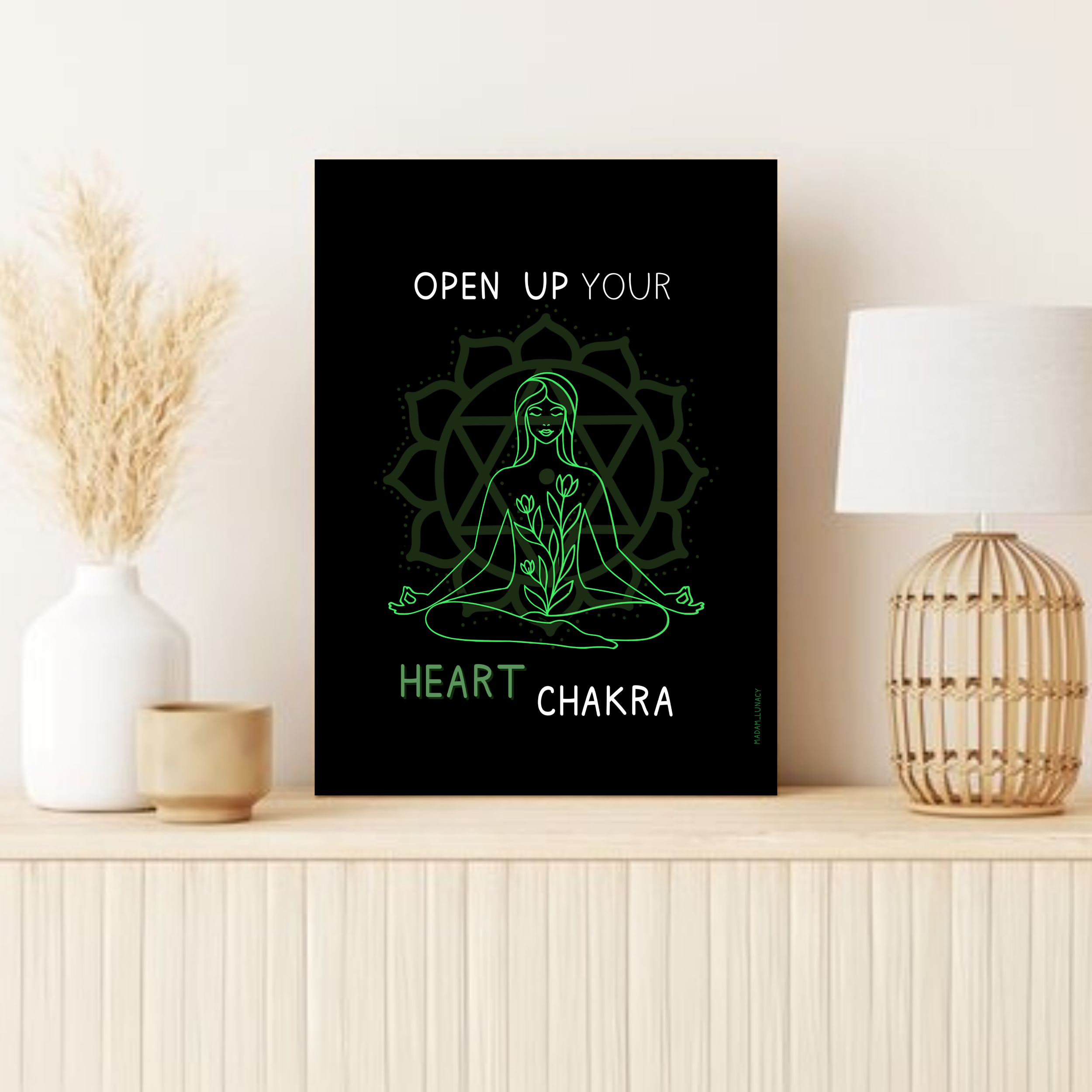 Open Heart Frequency. Art by Madam Lunacy - ART PRINT │ Green Goddess Chronicles  product thumbnail image