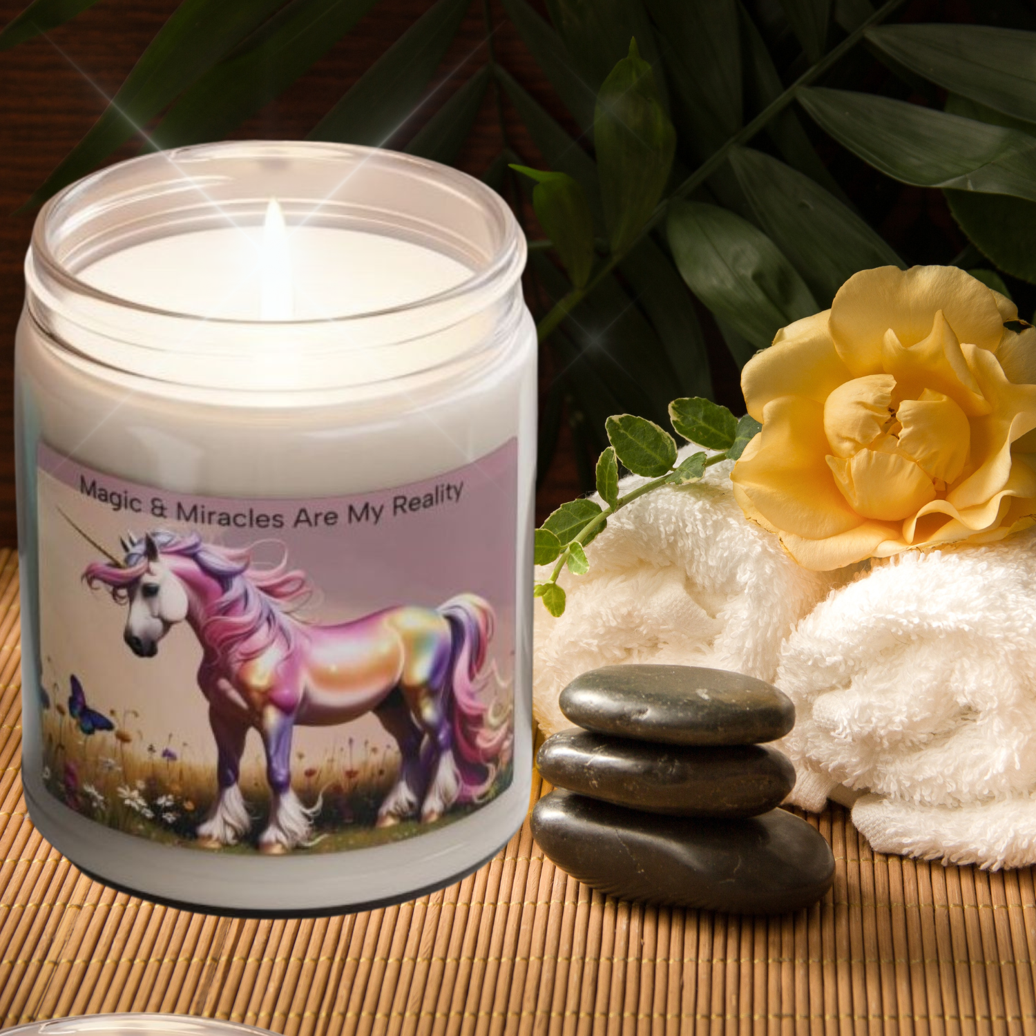 Candle Carma, Unicorn Magic Soy Candle, Whimsical Home Decor, Aromatherapy Gift, Birthday, Spiritual Journey, Self-Care Relaxation, Unique Gift product thumbnail image