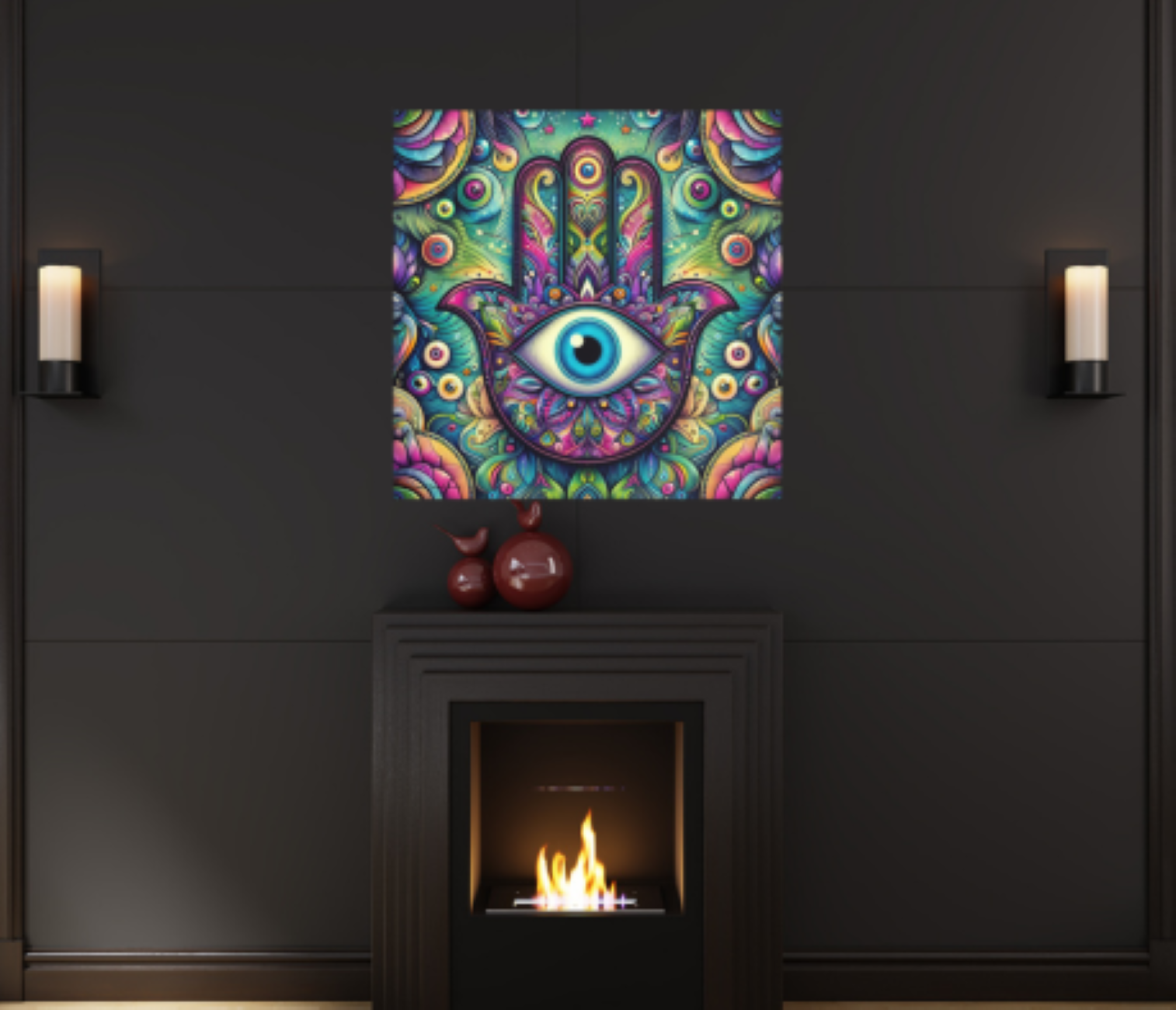 Dopamine Decor – Hamsa Evil Eye Mandala | Vibrant Silk Art Poster | Boho Wall Decor by CarmaQuanTarot product thumbnail image Dopamine Decor – Hamsa Evil Eye Mandala | Vibrant Silk Art Poster | Boho Wall Decor by CarmaQuanTarot product thumbnail image