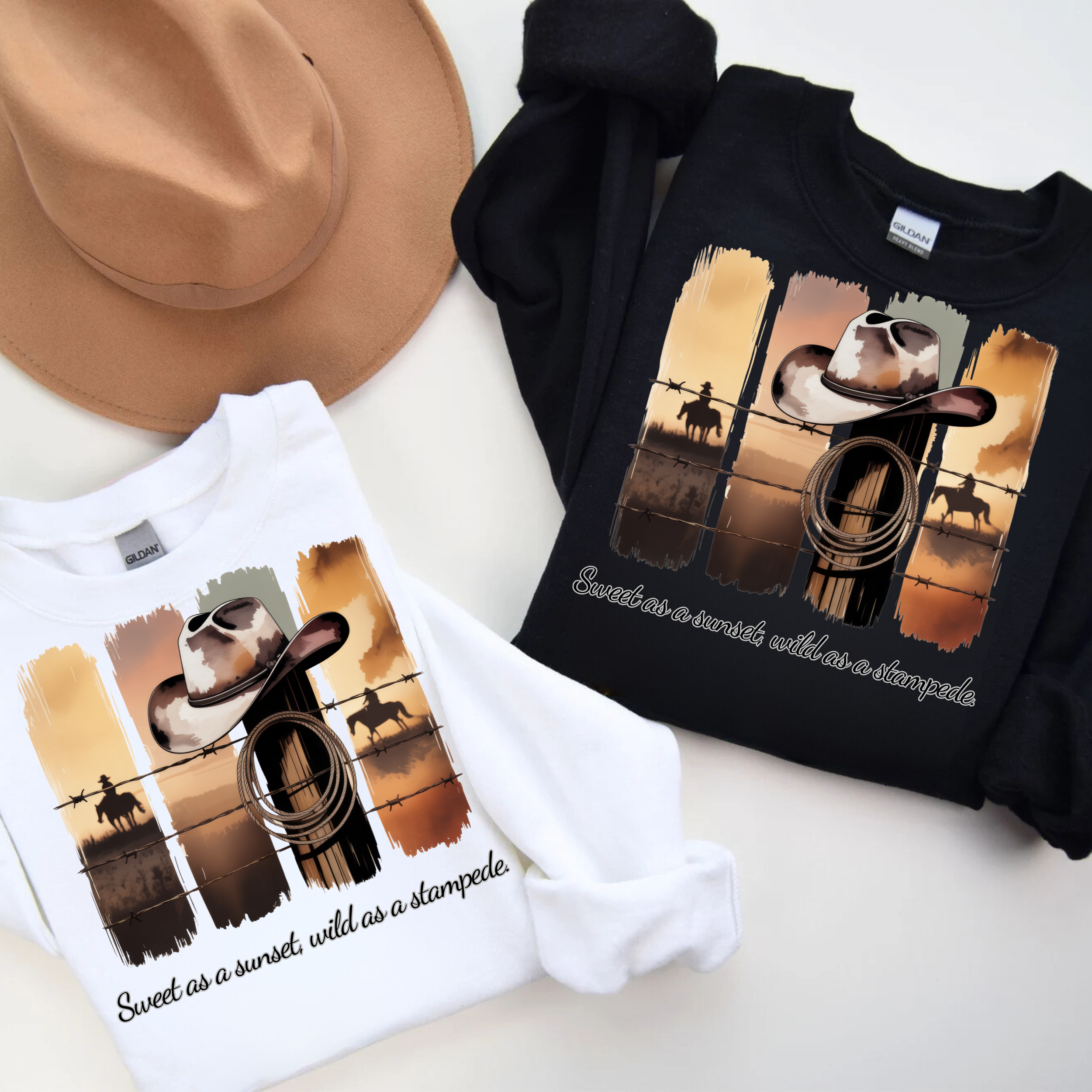 Western Sunset Cowboy Tee, Unisex T-Shirt, Gift for Horse Lovers, Perfect for Summer, Rodeo &amp; Cowboy Events product thumbnail image