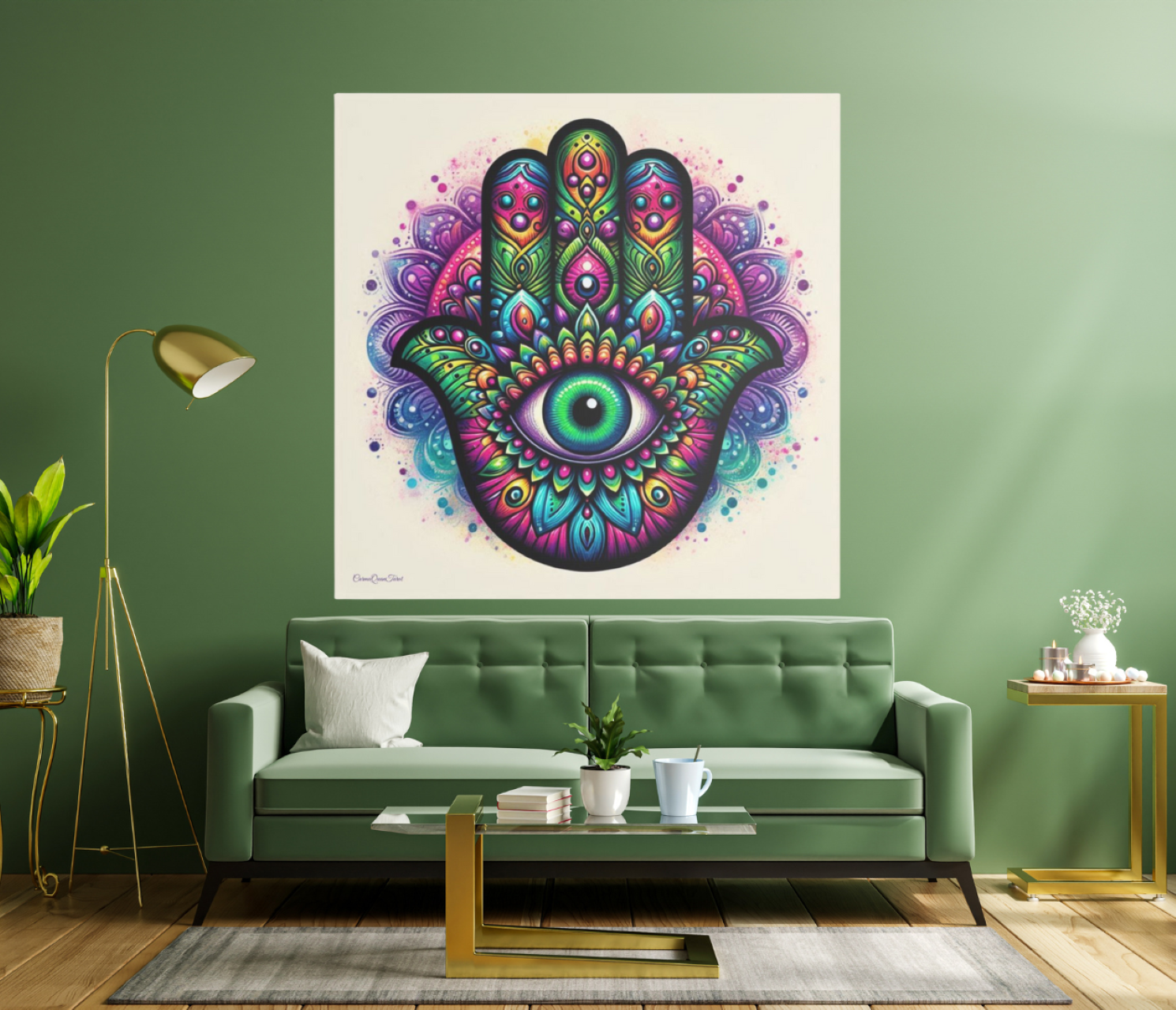 Colorful Hamsa Wall Art Canvas | Dopamine Decor | High-Vibrational Mandala by CarmaQuanTarot product thumbnail image Colorful Hamsa Wall Art Canvas | Dopamine Decor | High-Vibrational Mandala by CarmaQuanTarot product thumbnail image