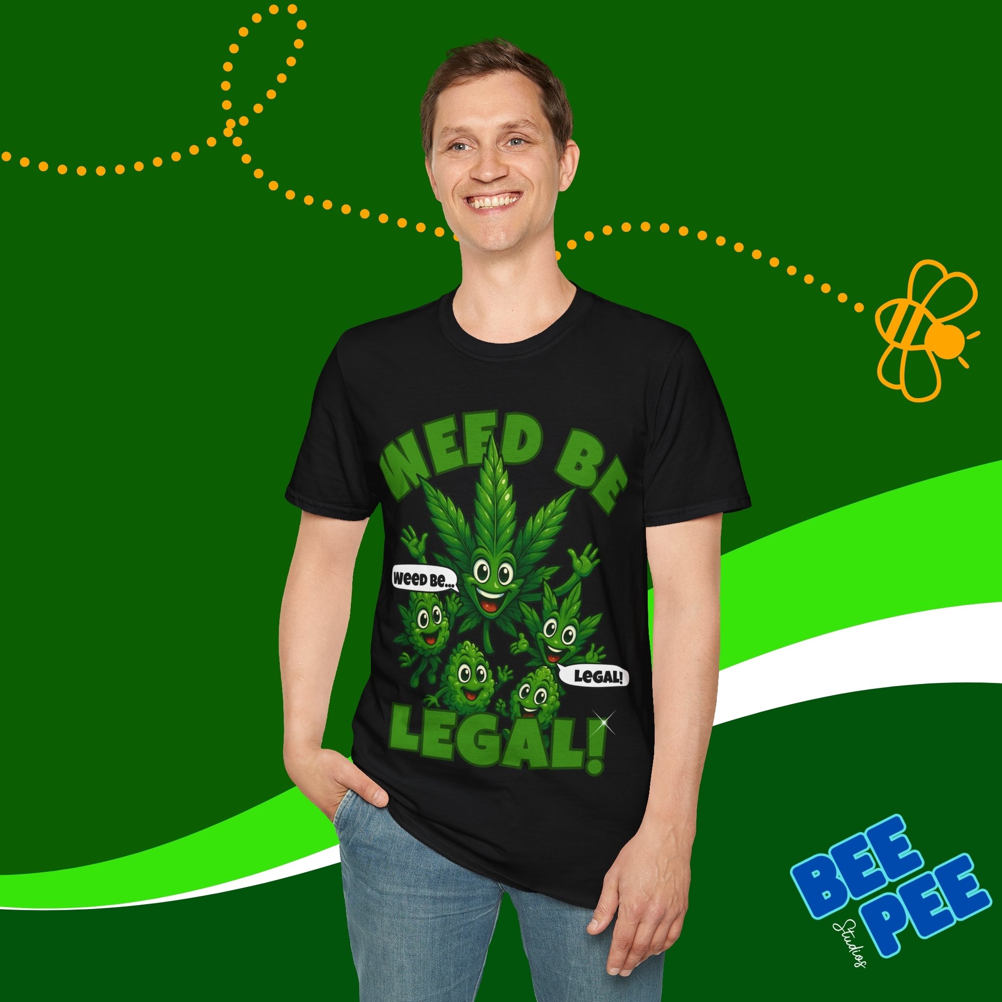 Funny 'Weed Be Legal' Unisex T-Shirt product thumbnail image Funny 'Weed Be Legal' Unisex T-Shirt product thumbnail image