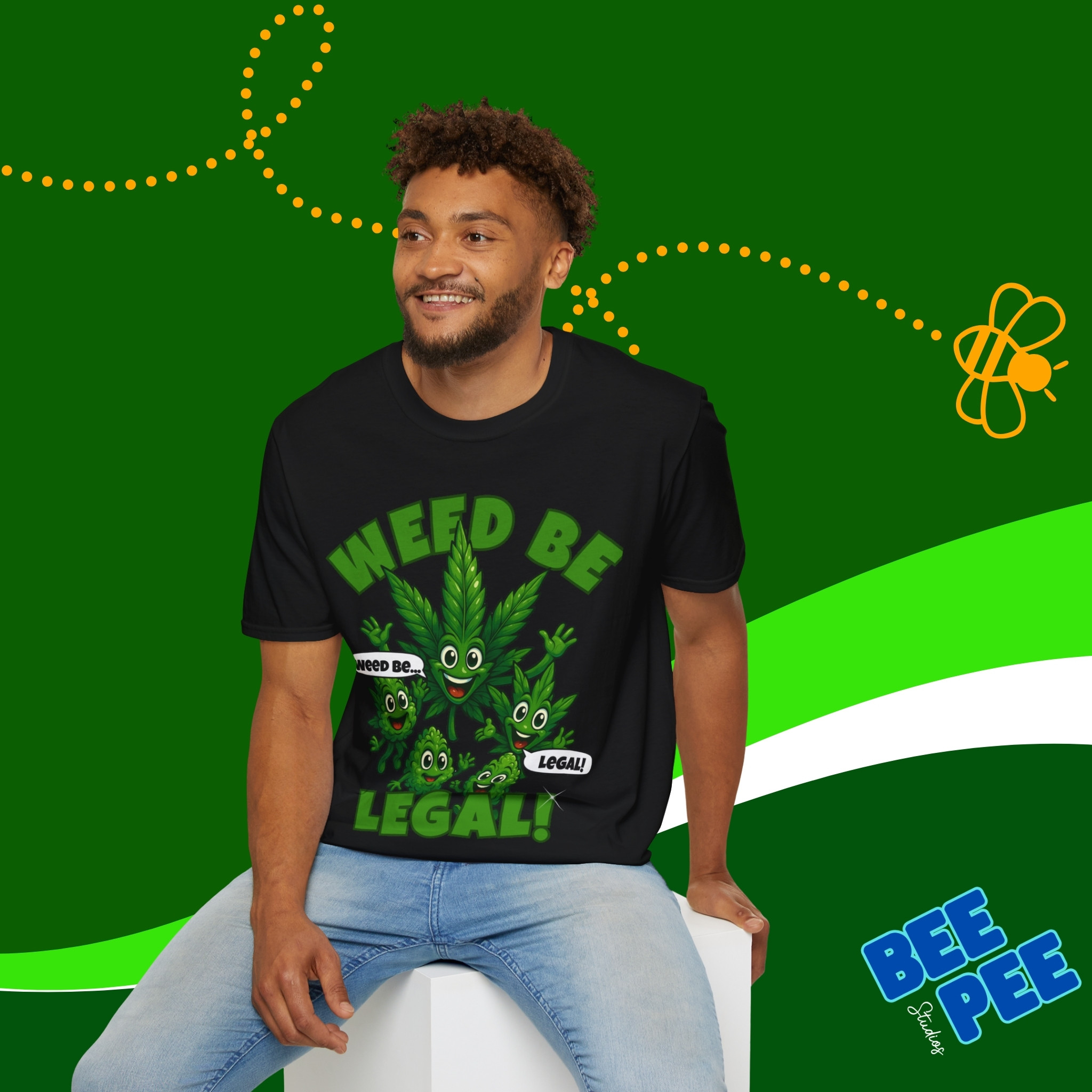 Funny 'Weed Be Legal' Unisex T-Shirt product thumbnail image Funny 'Weed Be Legal' Unisex T-Shirt product thumbnail image