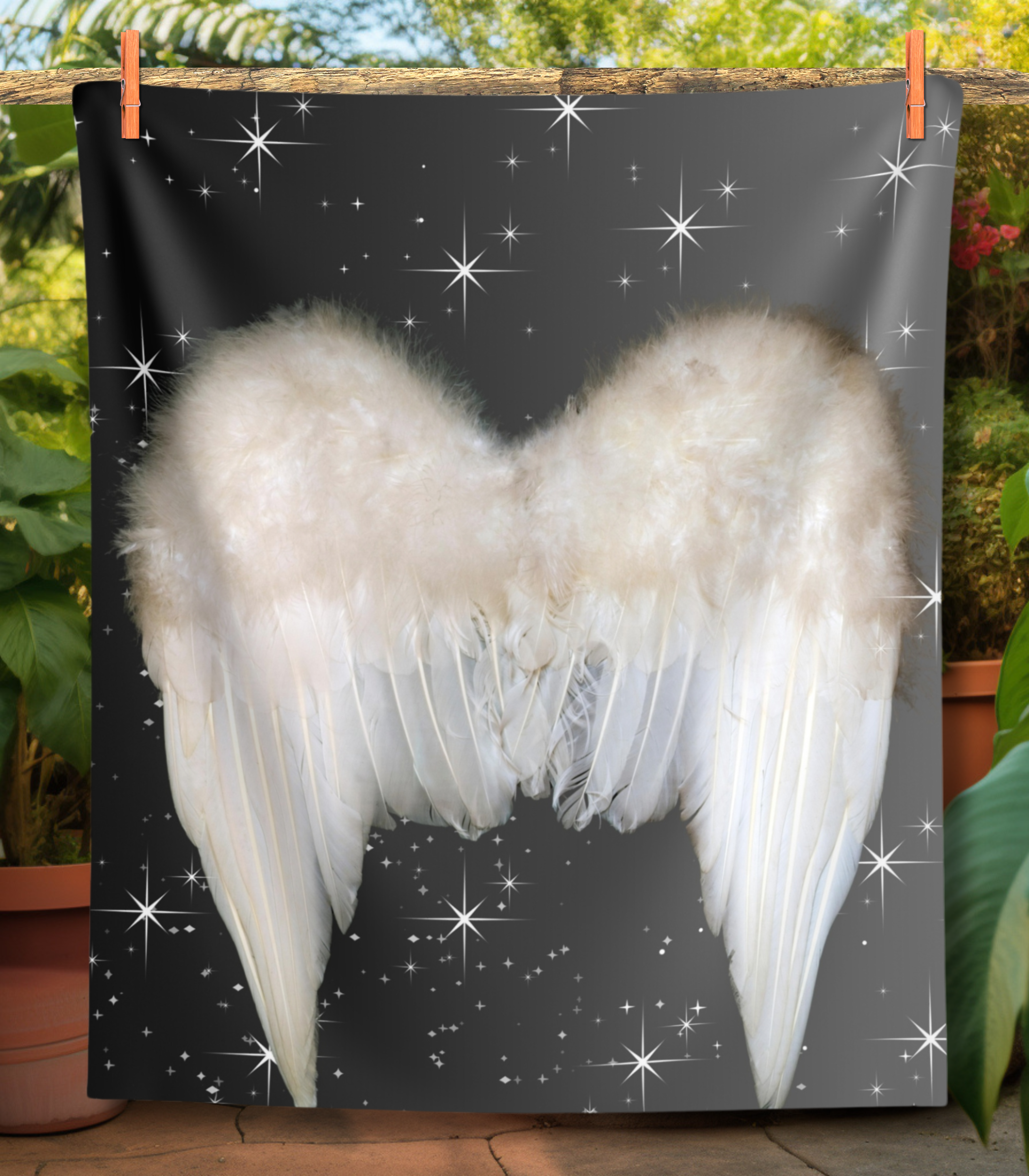 Cosmic Angel Wings Wall Tapestry - Perfect for Your Gorge Campsite! - Perfect for Photos! product thumbnail image