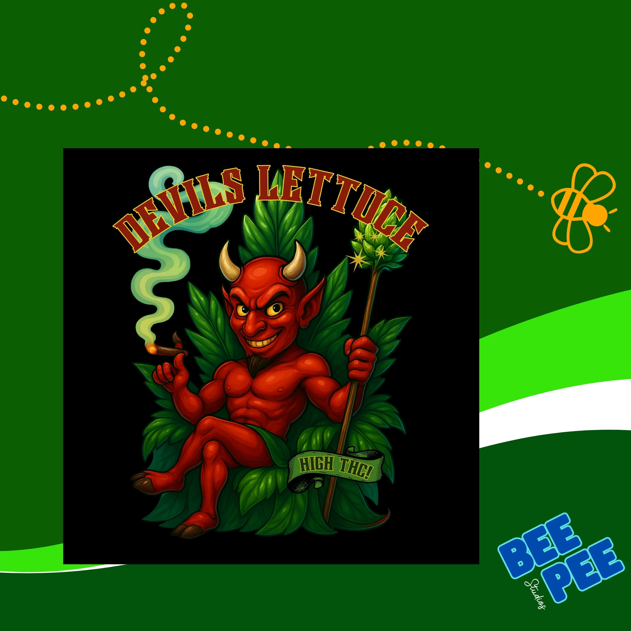 Unisex T-Shirt - Devils Lettuce Smoking Red Devil Graphic Design Tee product thumbnail image Unisex T-Shirt - Devils Lettuce Smoking Red Devil Graphic Design Tee product thumbnail image