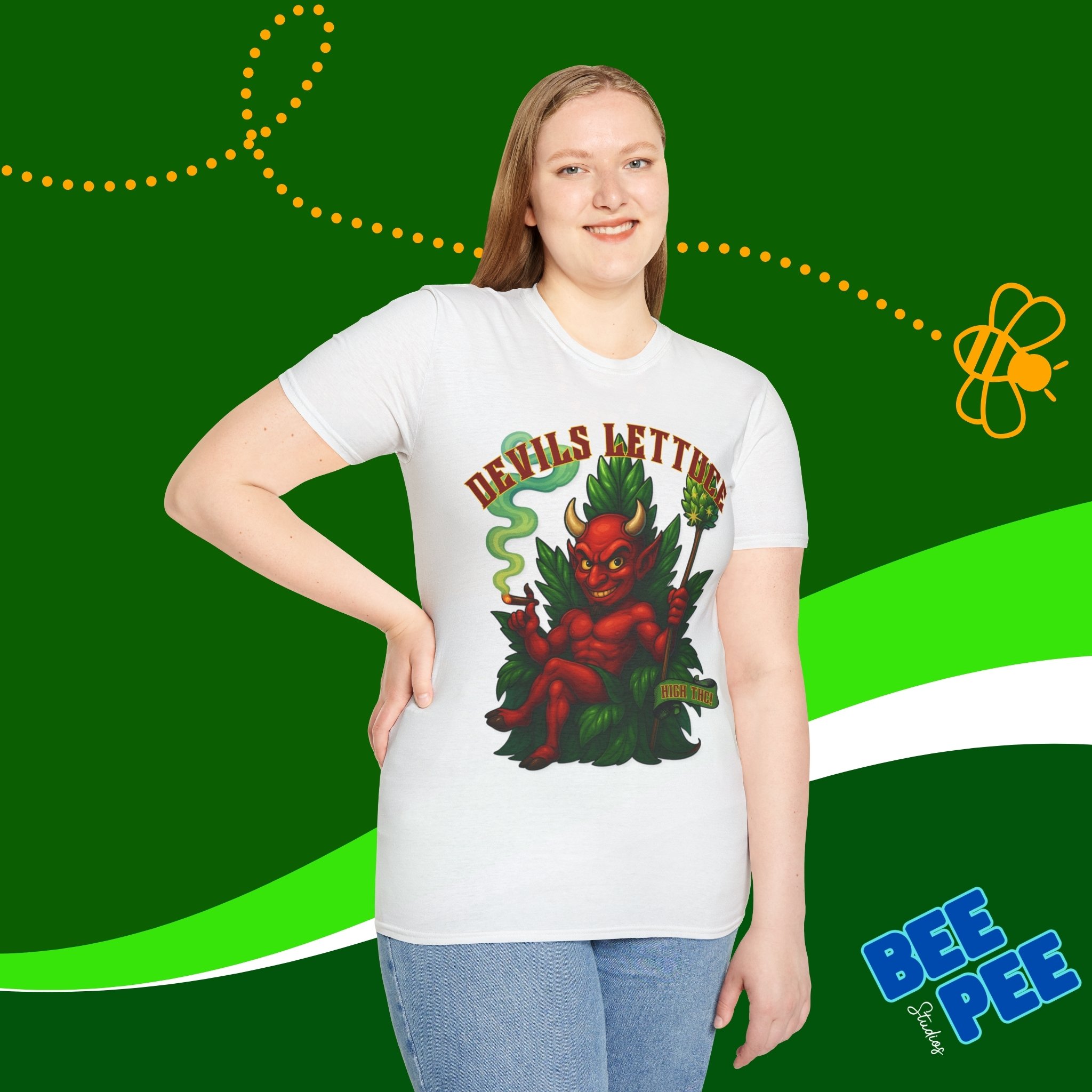 Unisex T-Shirt - Devils Lettuce Smoking Red Devil Graphic Design Tee product thumbnail image Unisex T-Shirt - Devils Lettuce Smoking Red Devil Graphic Design Tee product thumbnail image