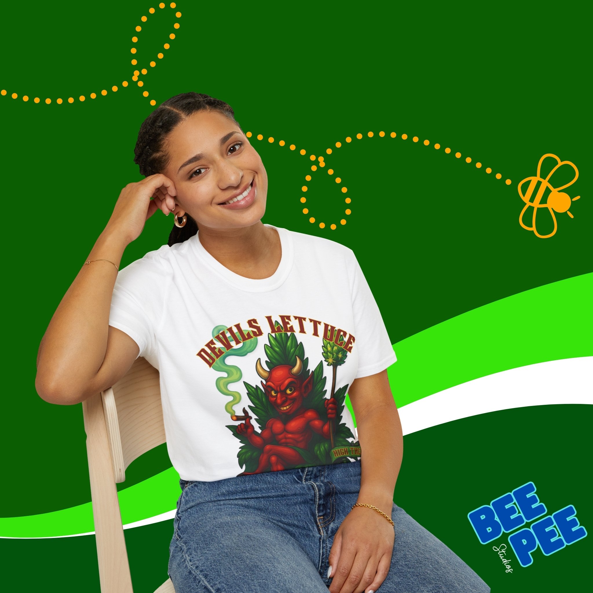 Unisex T-Shirt - Devils Lettuce Smoking Red Devil Graphic Design Tee product thumbnail image Unisex T-Shirt - Devils Lettuce Smoking Red Devil Graphic Design Tee product thumbnail image