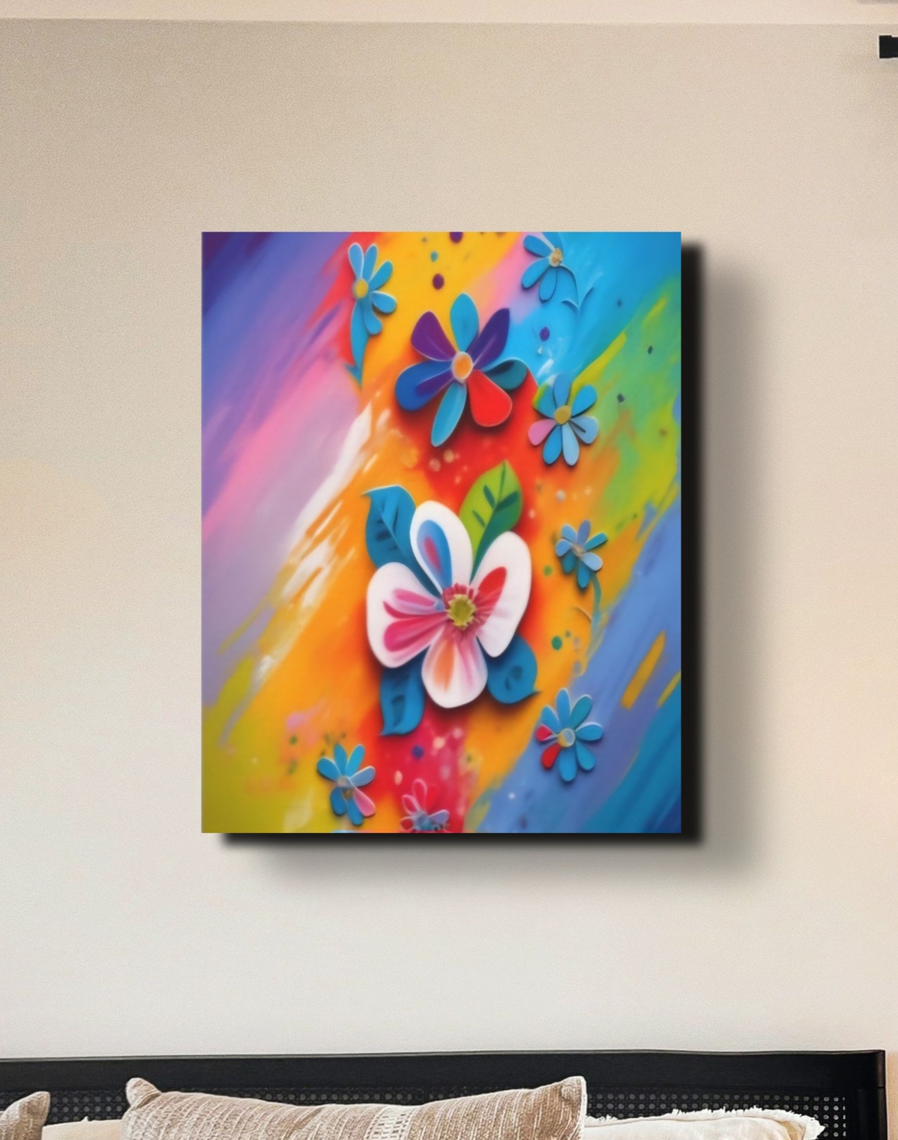 Flower Floating in Space - (Canvas Wall Art)