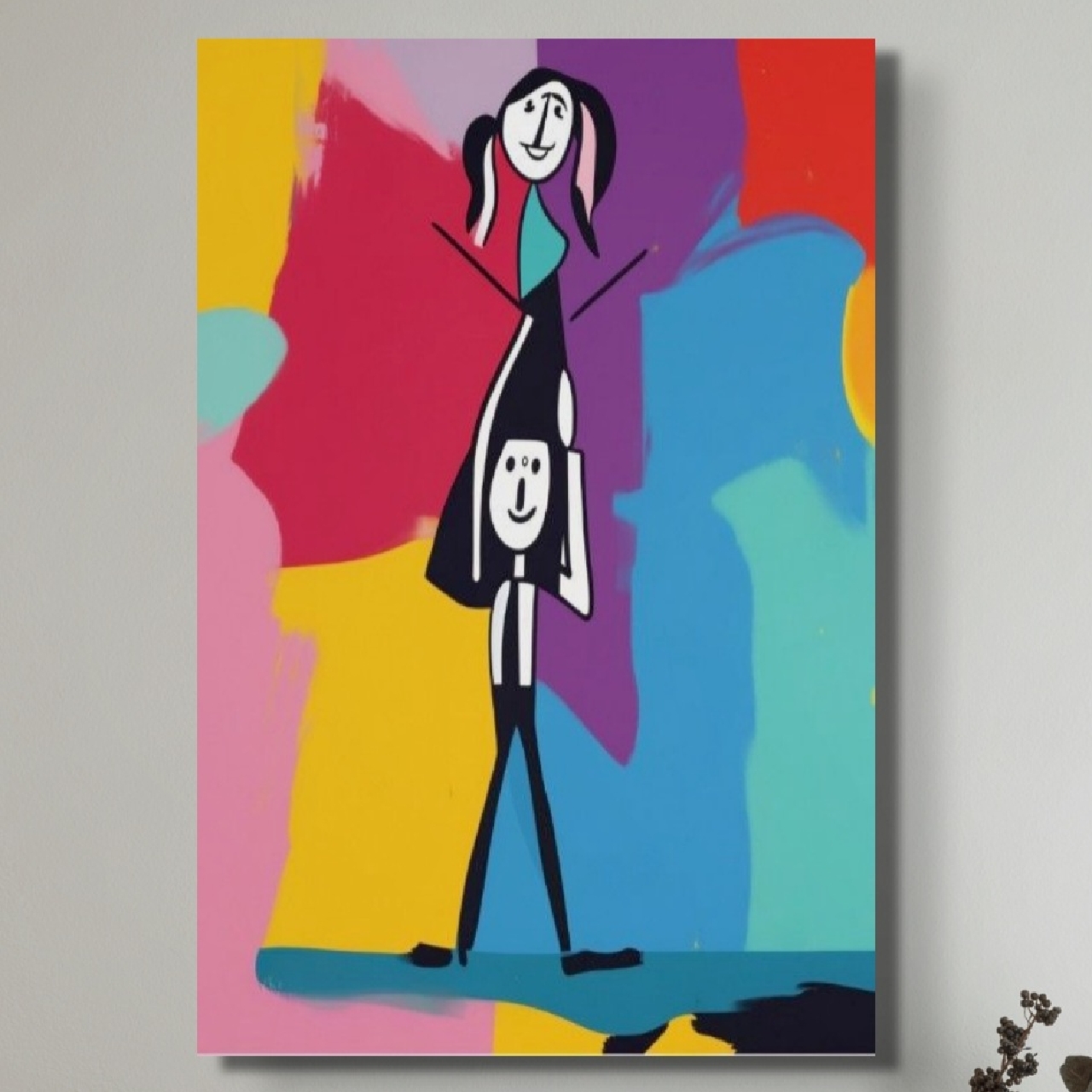 Canvas Wall Art of one person holding another on shoulders, Canvas Wall Hangings, Canvas Wall Decor, Animated Wall Decor, Pop Art product thumbnail image Canvas Wall Art of one person holding another on shoulders, Canvas Wall Hangings, Canvas Wall Decor, Animated Wall Decor, Pop Art product thumbnail image