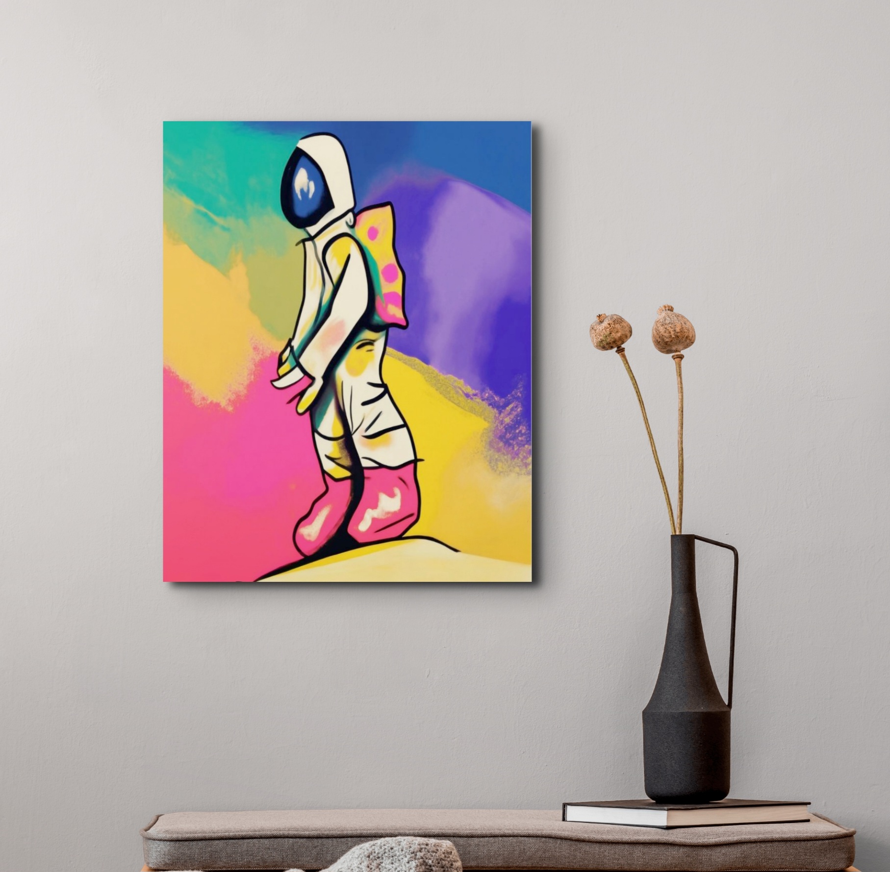 Astronaut Walking on Moon, Canvas Wall Art, Space Decor, Matte Poster, Stretched Print, Outer Space Artwork, Space Art, Home and living product thumbnail image Astronaut Walking on Moon, Canvas Wall Art, Space Decor, Matte Poster, Stretched Print, Outer Space Artwork, Space Art, Home and living product thumbnail image