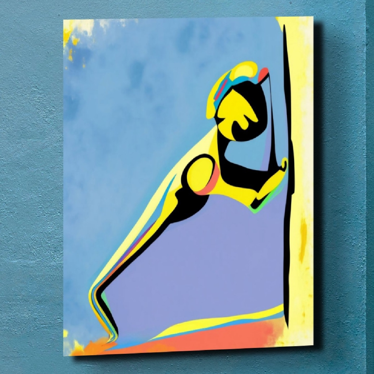 Robot Pushing Wall - Canvas Wall Art