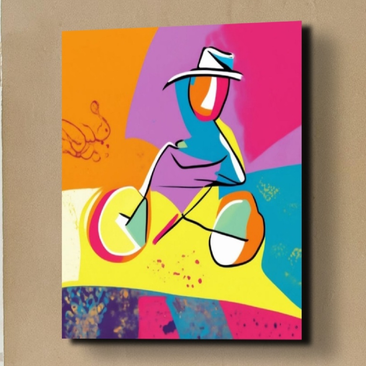 Cruising on a Bike - Canvas Wall Art